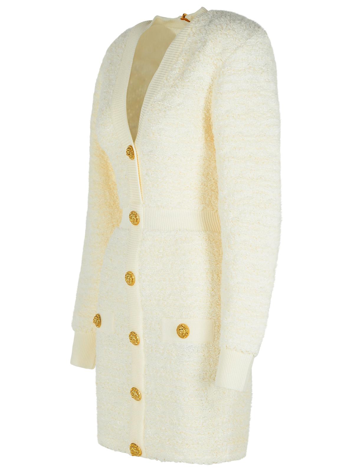 Balmain White Wool Blend Dress Women