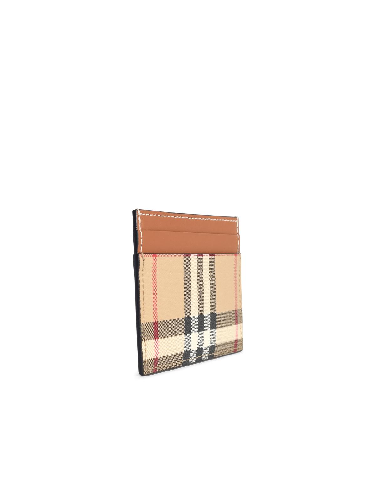 Burberry Cardholder In Beige Tela Women