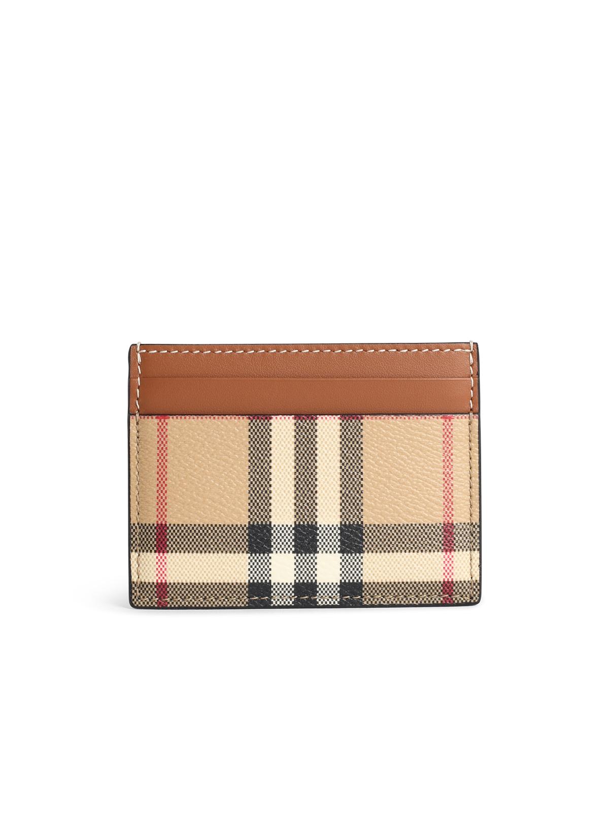 Burberry Cardholder In Beige Tela Women
