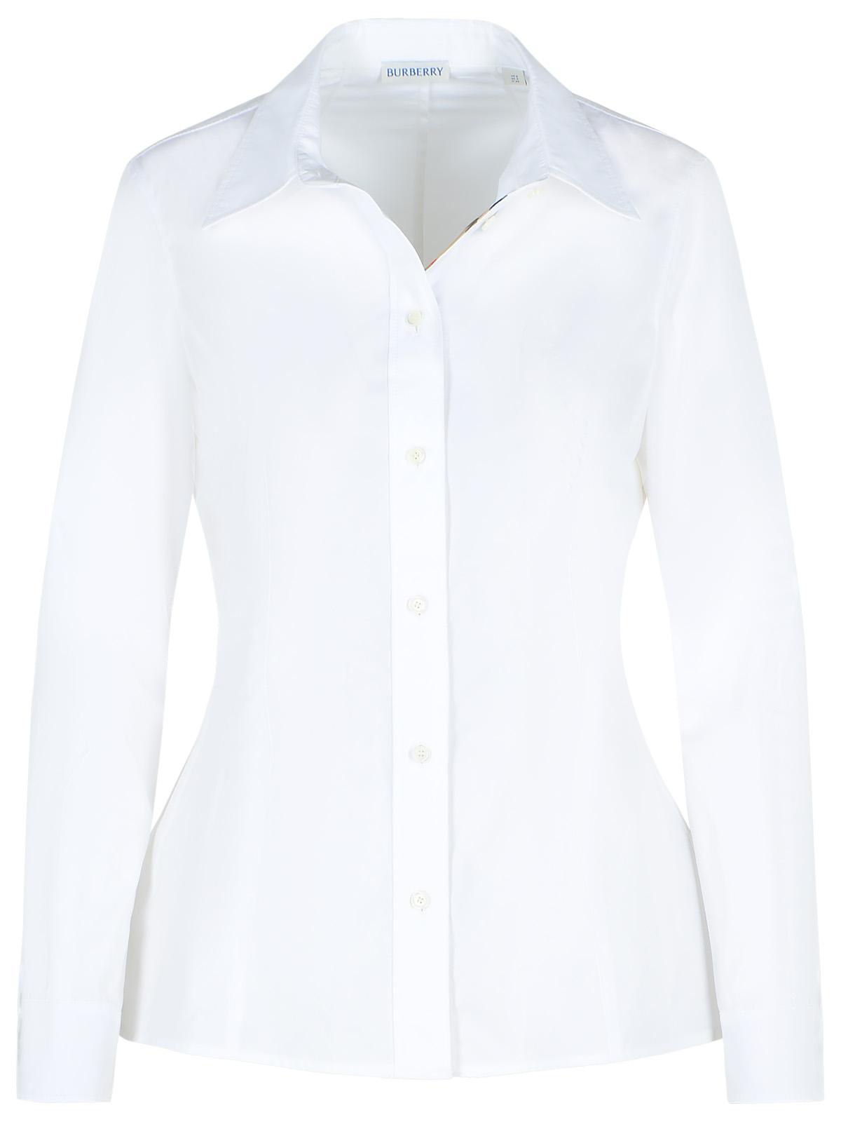 Burberry 'Eliza' White Cotton Poplin Shirt Women BURBERRY