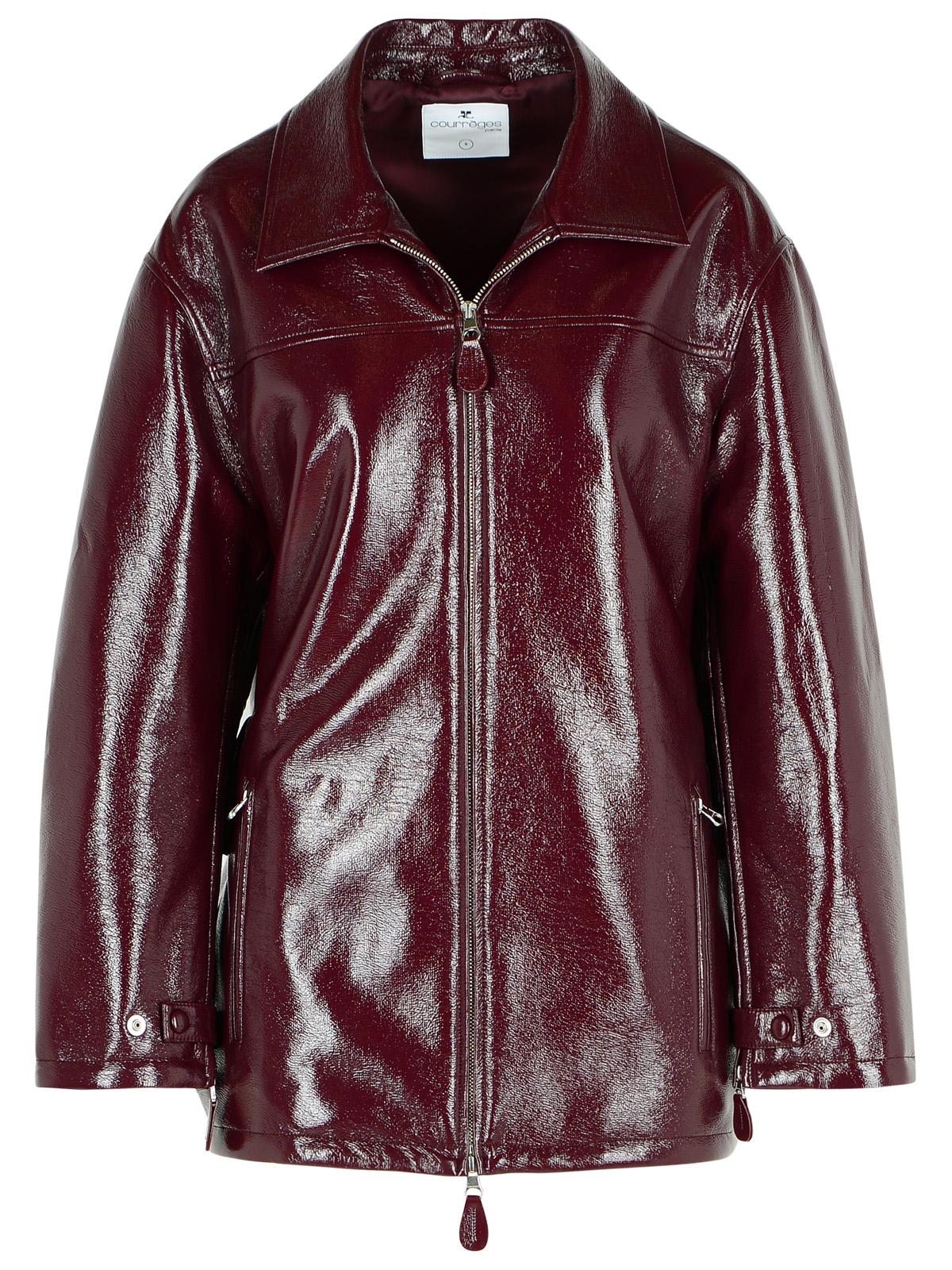 Courreges 'Vinyl' Burgundy Cotton Blend Jacket Women COURREGES