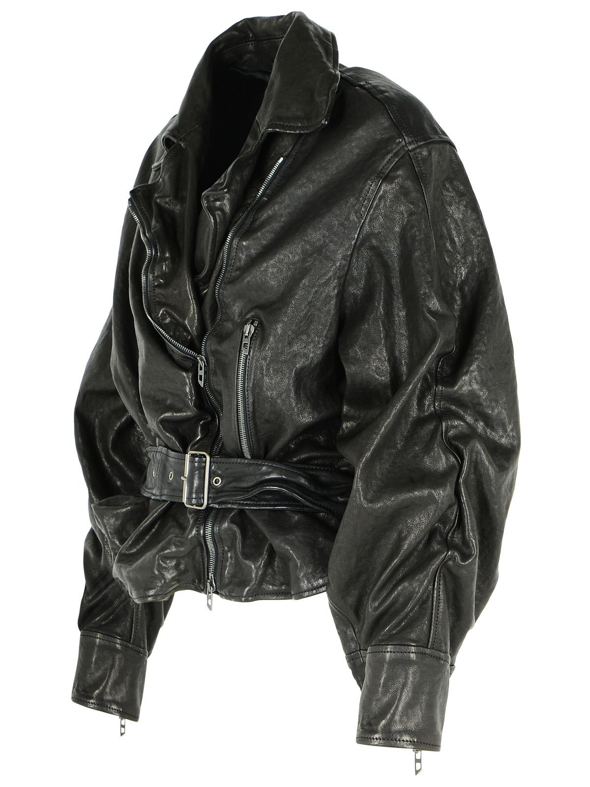 Diesel Black Leather Jacket Women DIESEL