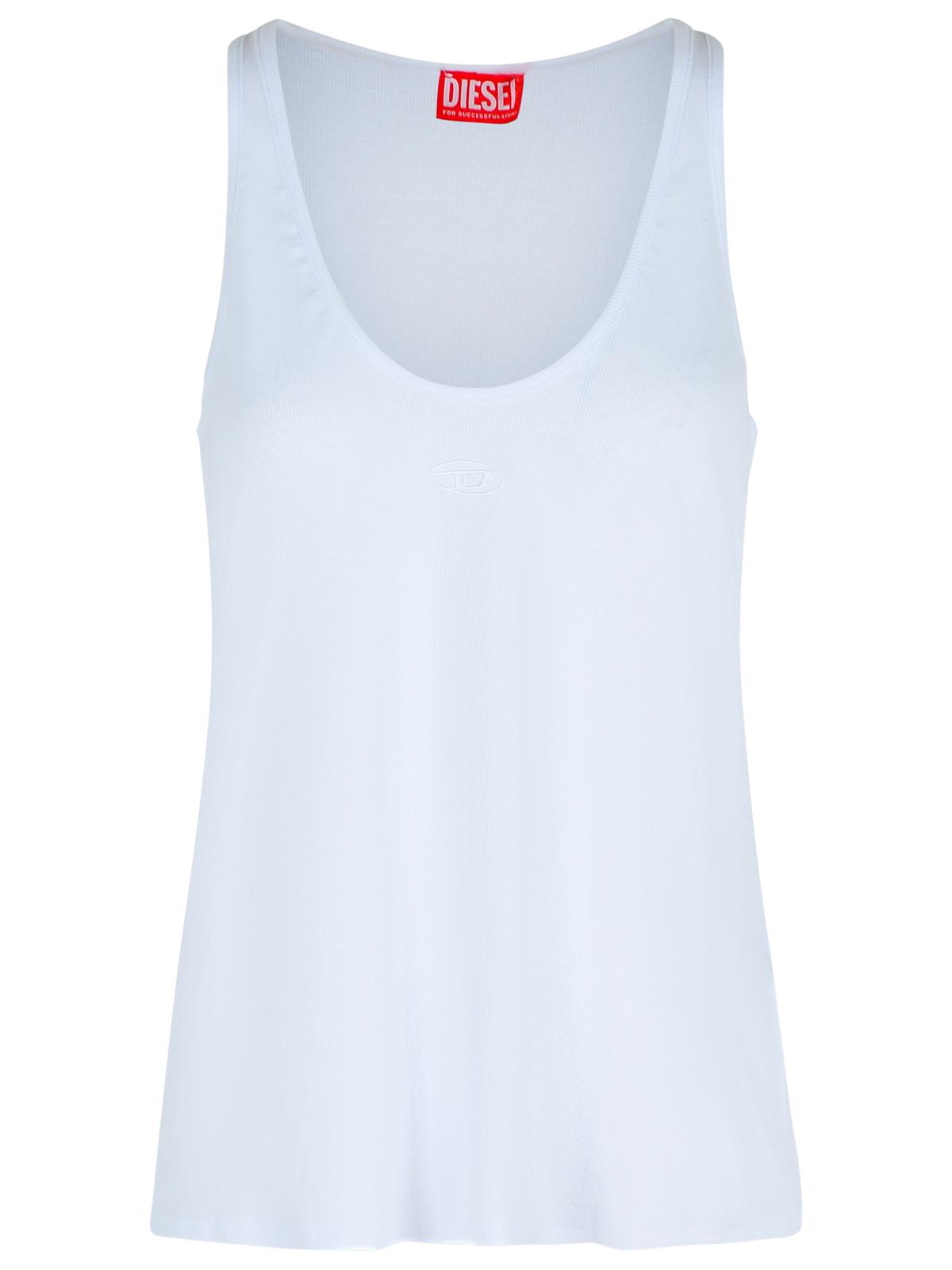 Diesel White Cotton Blend Tank Top Women DIESEL
