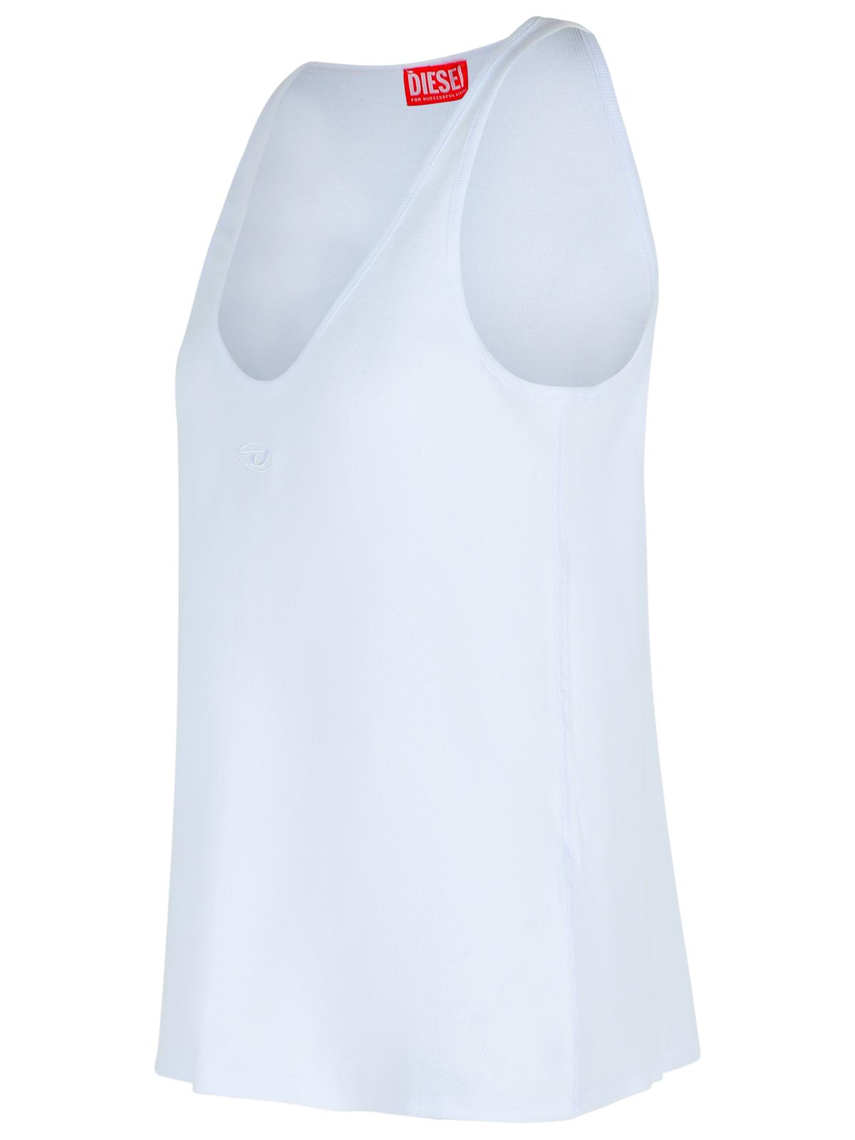 Diesel White Cotton Blend Tank Top Women DIESEL
