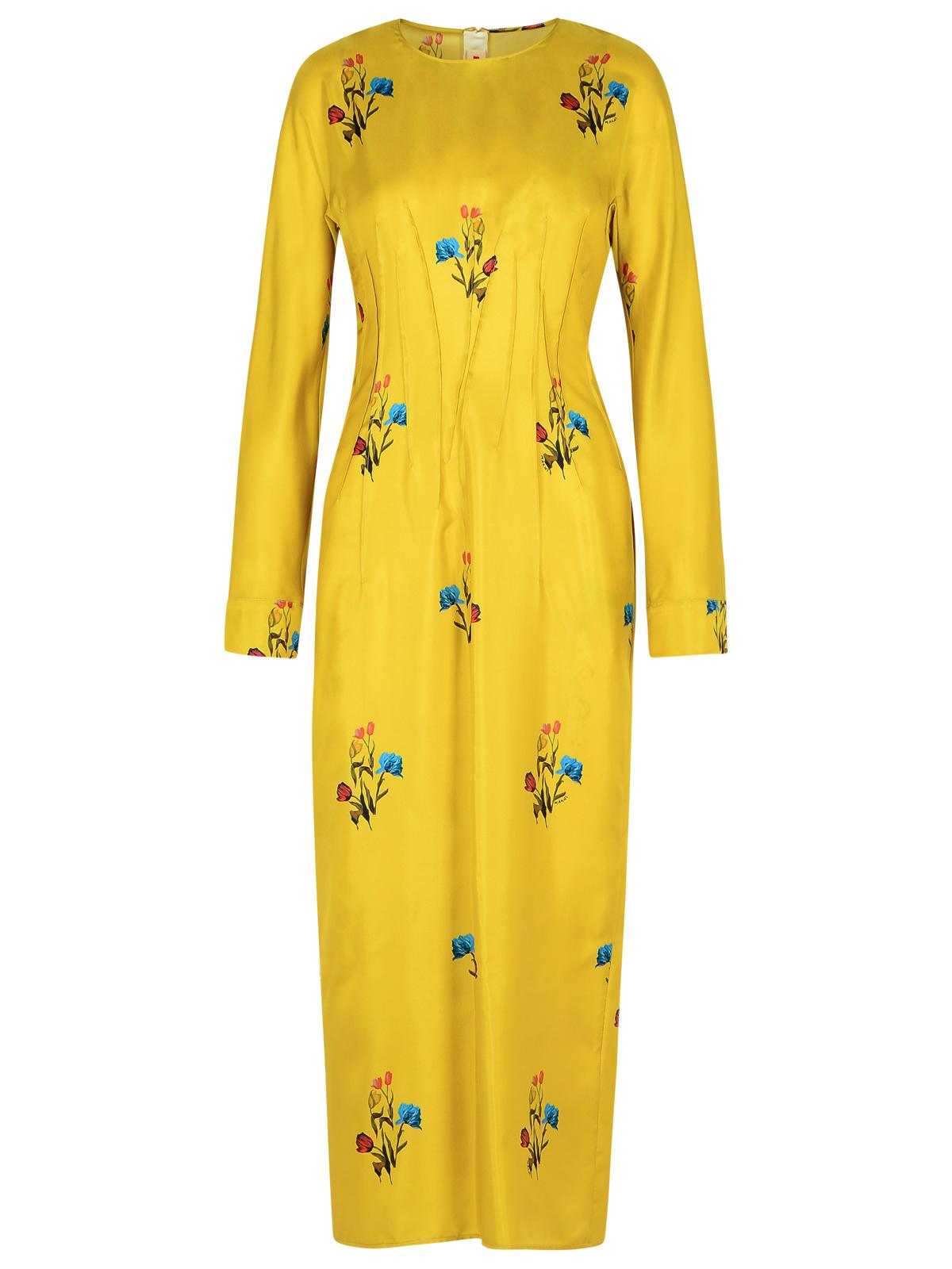 Marni Mustard Silk Dress Women MARNI