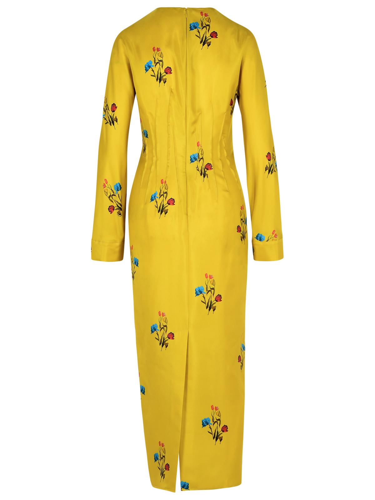 Marni Mustard Silk Dress Women MARNI