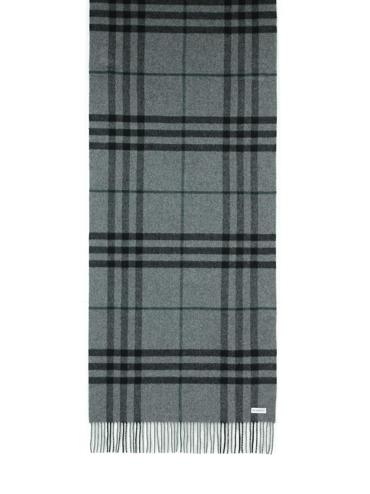 Burberry Grey Cashmere Scarf Men BURBERRY