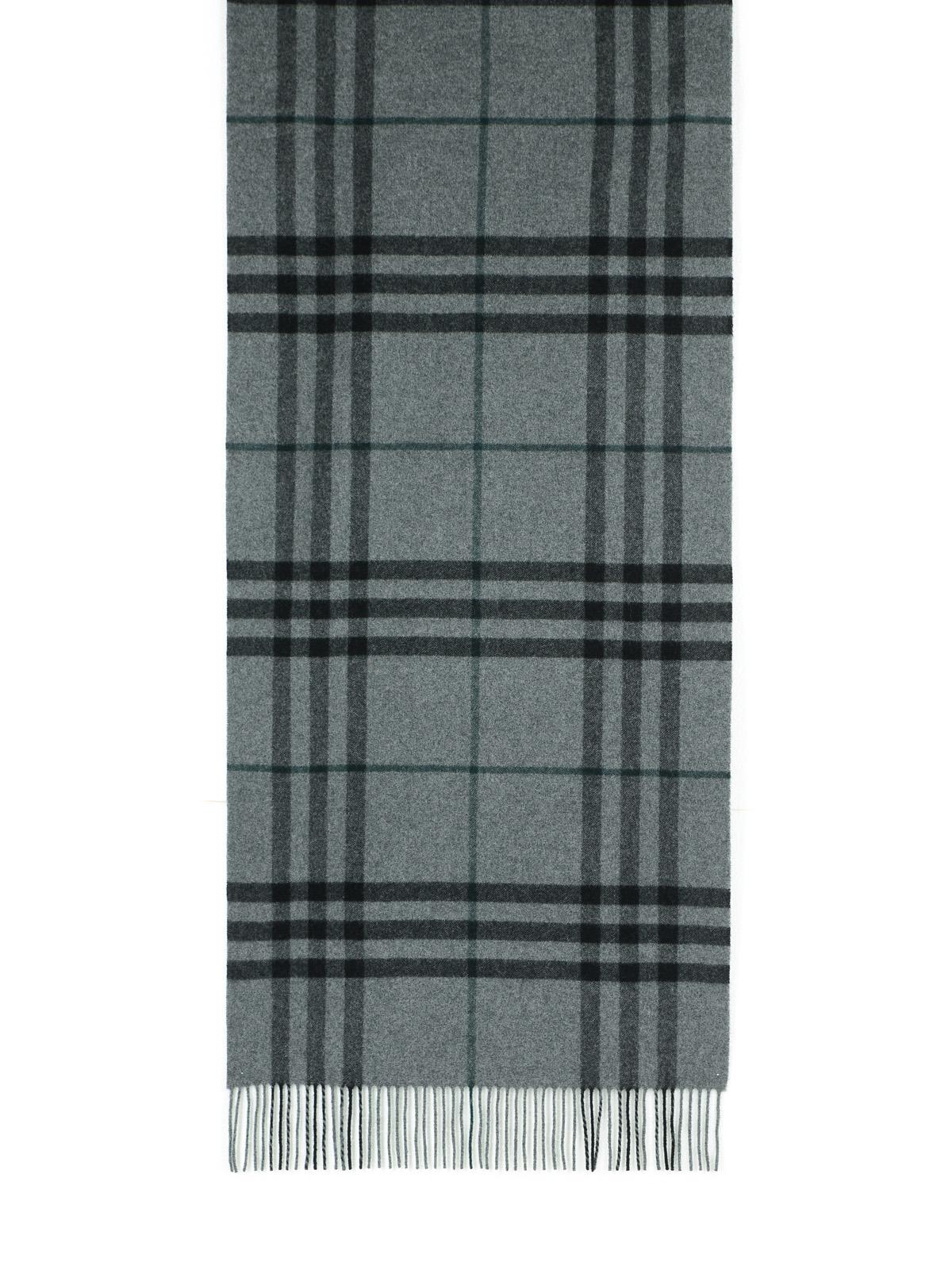 Burberry Grey Cashmere Scarf Men BURBERRY