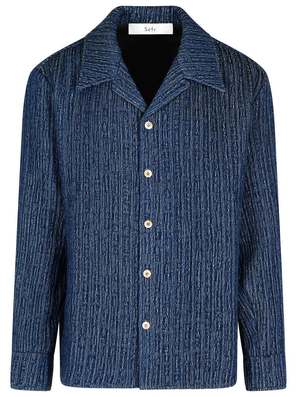 Sefr 'Wes' Blue Cotton Shirt Men SEFR