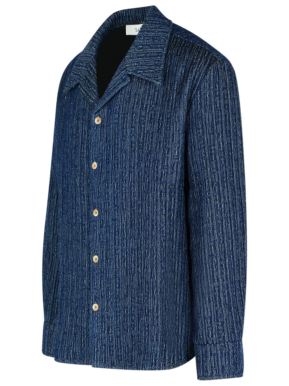Sefr 'Wes' Blue Cotton Shirt Men SEFR