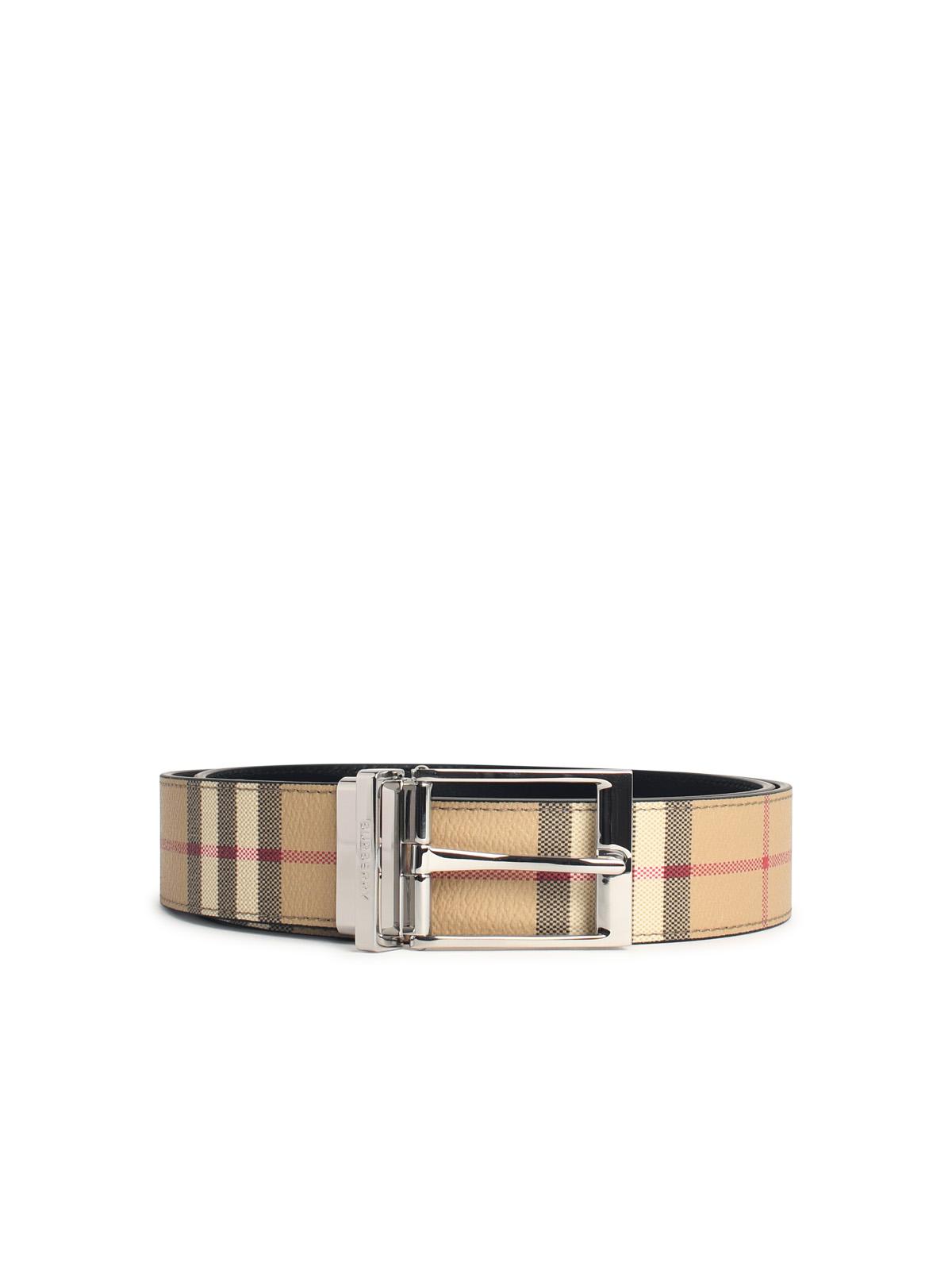 Burberry 'Louis' Belt In Beige Sand Cotton Blend Men BURBERRY