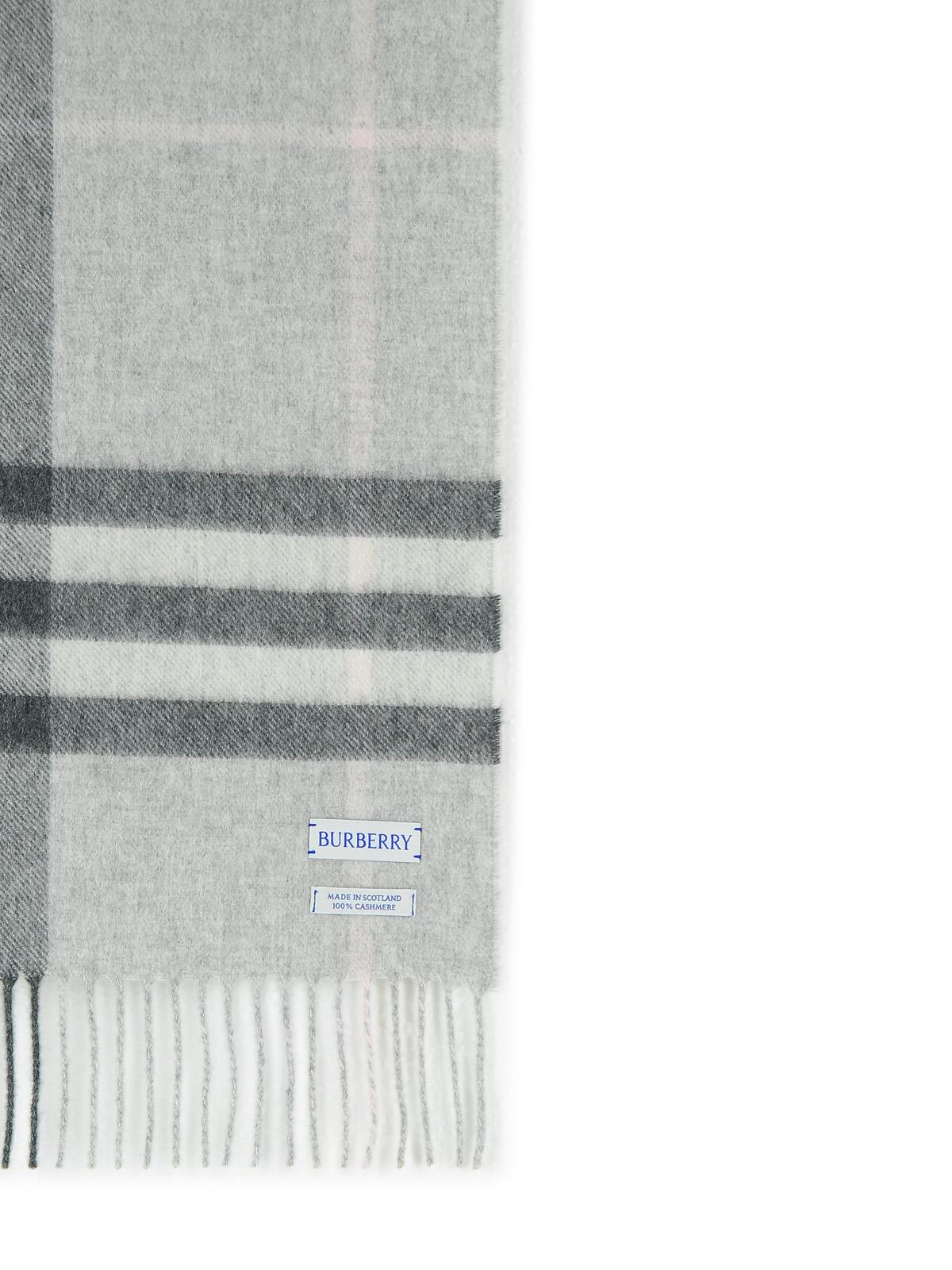 Burberry 'Mu Giant' Grey Cashmere Scarf Men BURBERRY