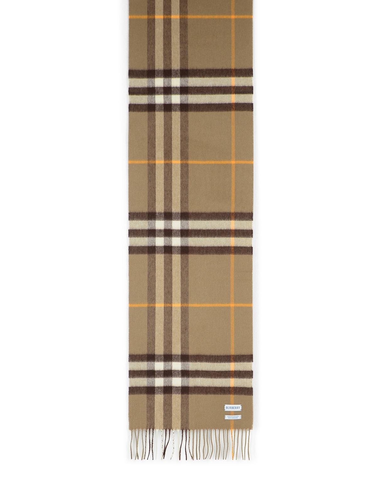 Burberry 'Mu Giant' Brown Cashmere Scarf Men BURBERRY