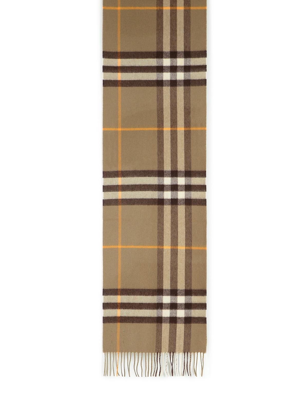Burberry 'Mu Giant' Brown Cashmere Scarf Men BURBERRY
