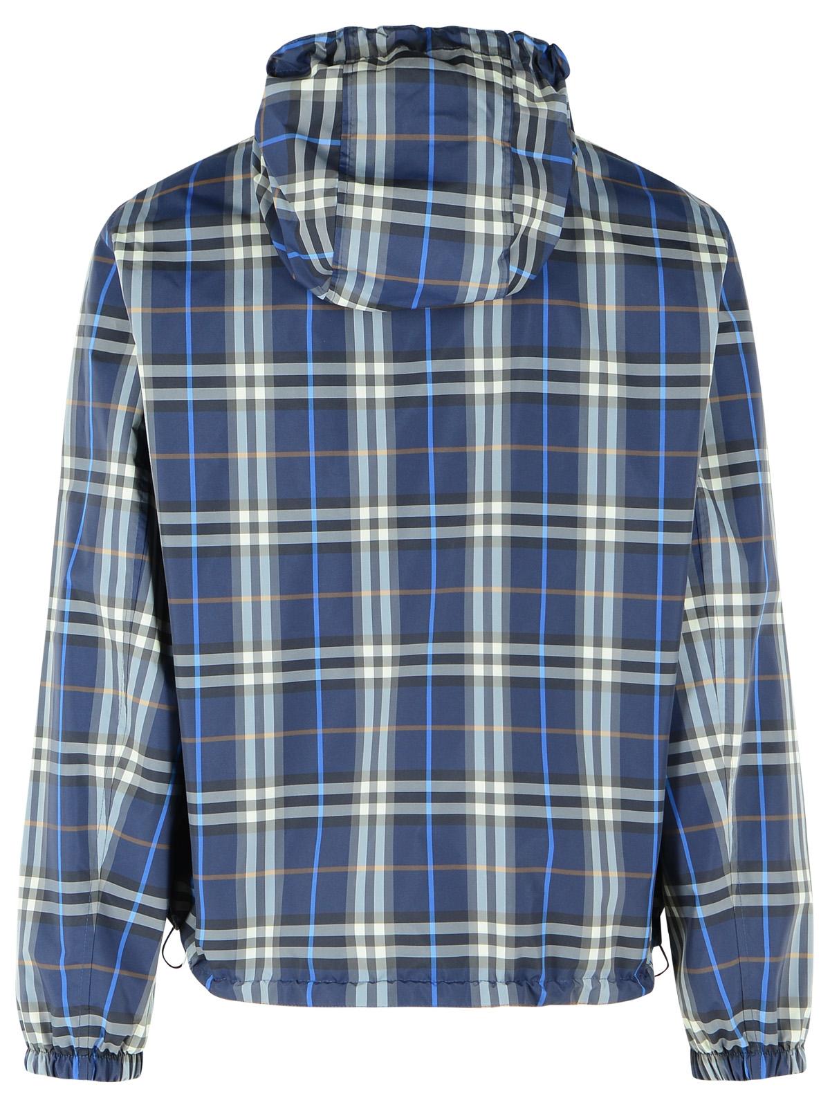 Burberry Dark Blue Polyester Reversible Jacket Men BURBERRY