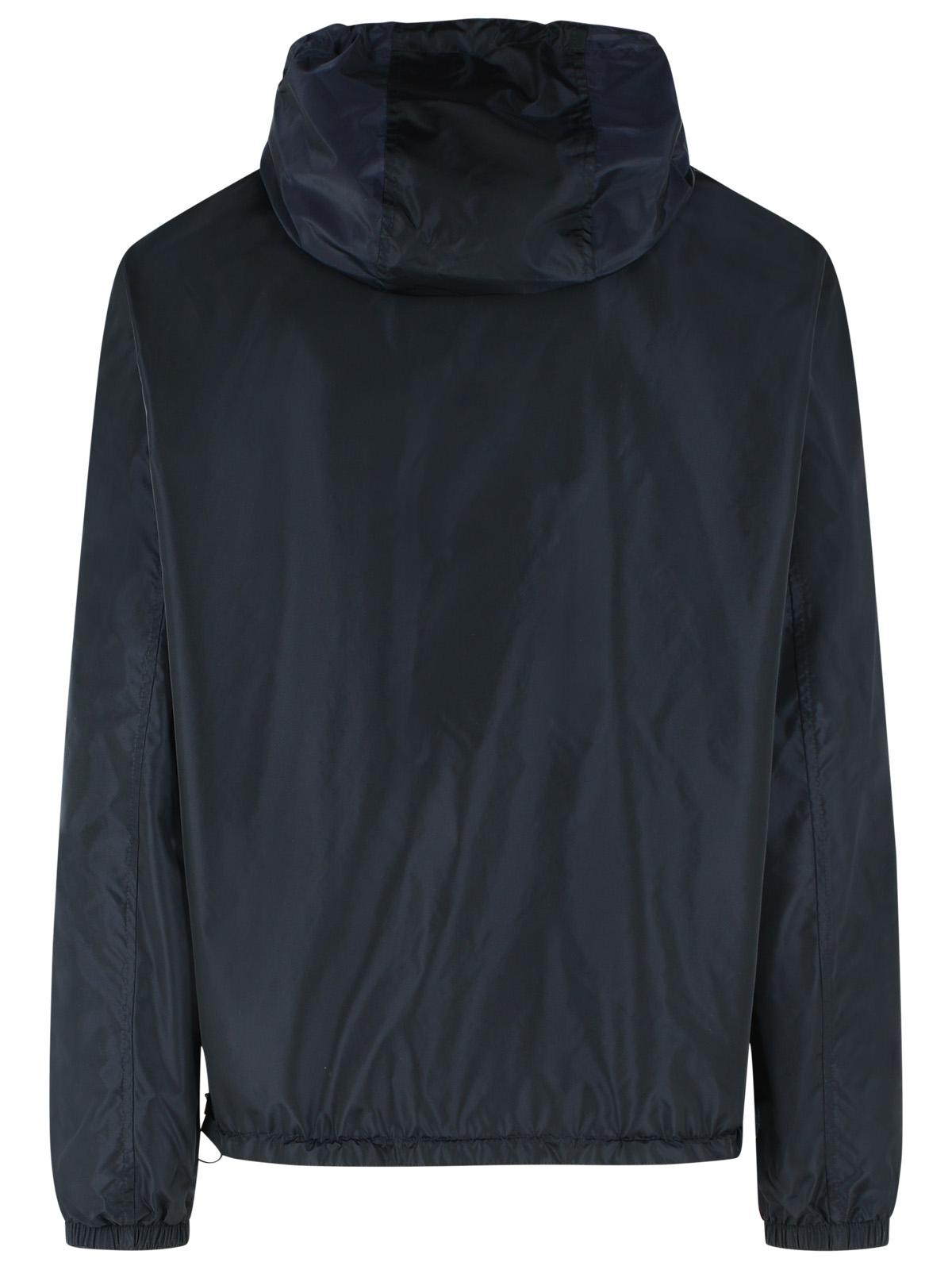 Burberry Dark Blue Polyester Reversible Jacket Men BURBERRY