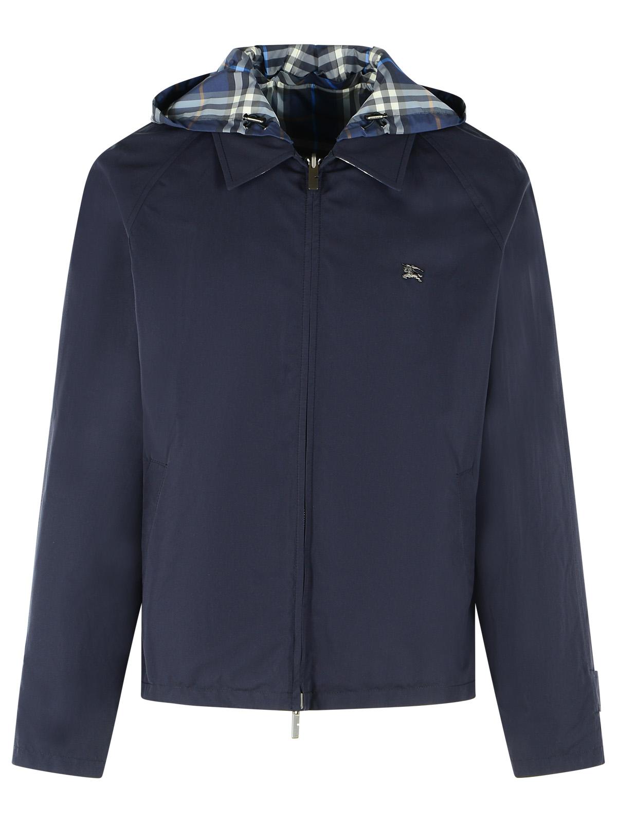 Burberry Dark Blue Cotton Reversible Jacket Men BURBERRY
