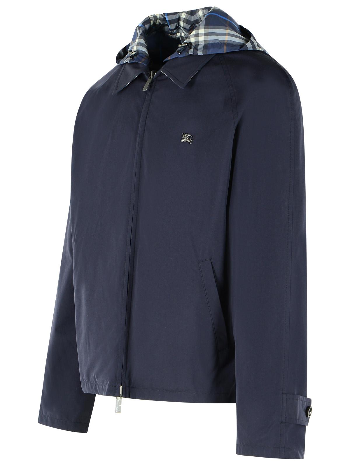 Burberry Dark Blue Cotton Reversible Jacket Men BURBERRY