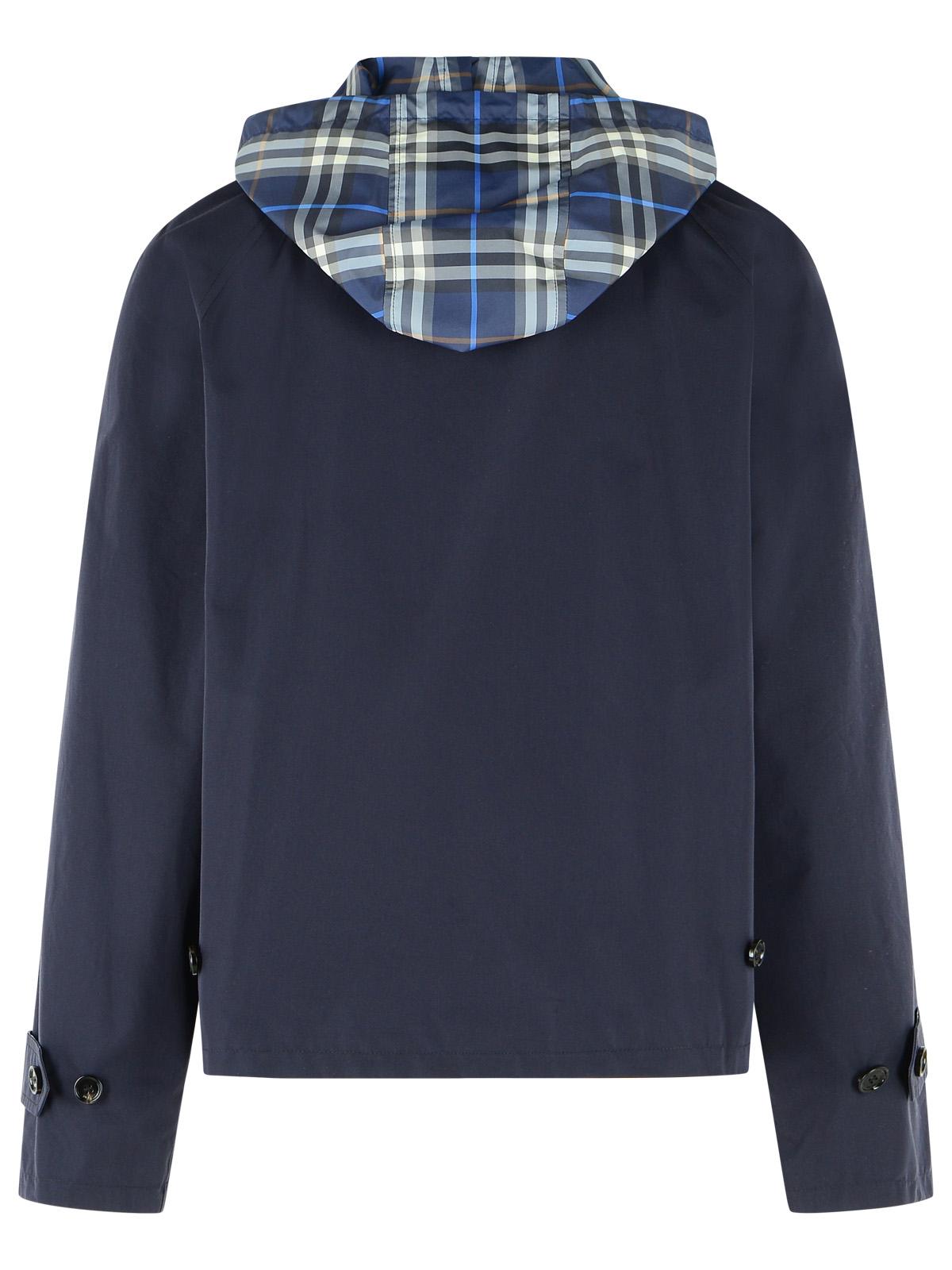 Burberry Dark Blue Cotton Reversible Jacket Men BURBERRY