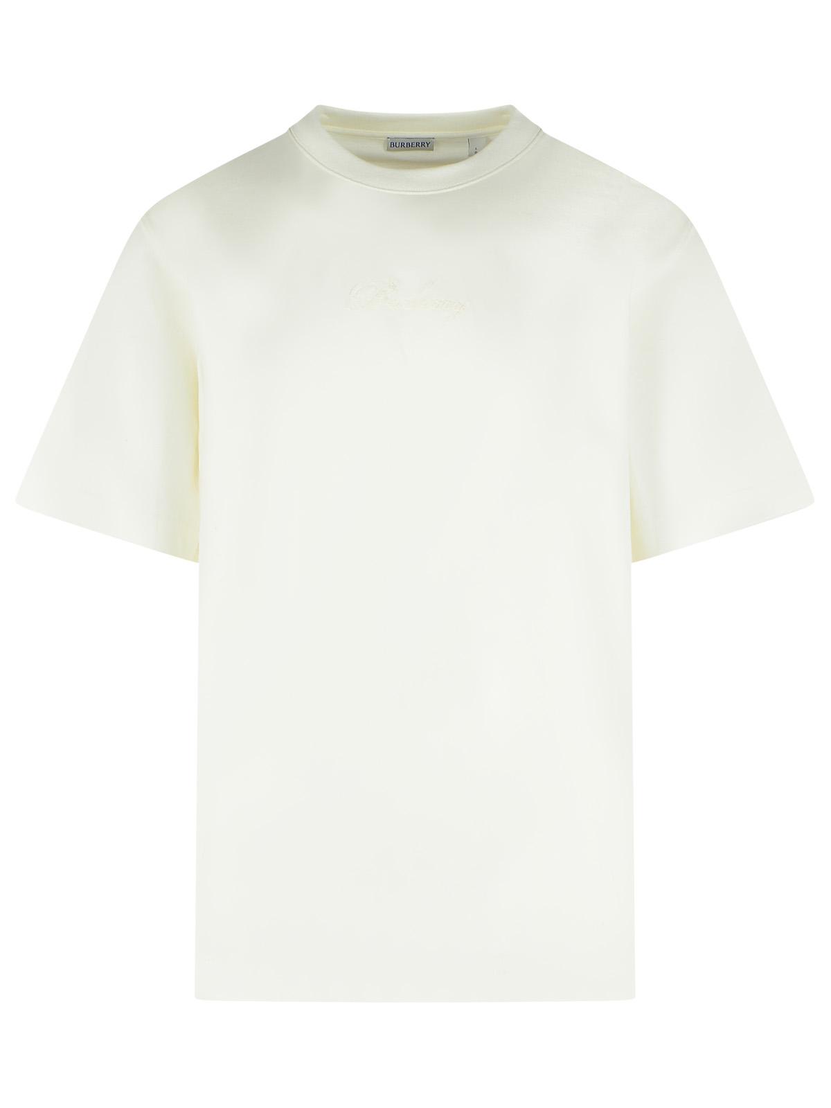 Burberry 'Ryan' White Cotton T-Shirt Men BURBERRY