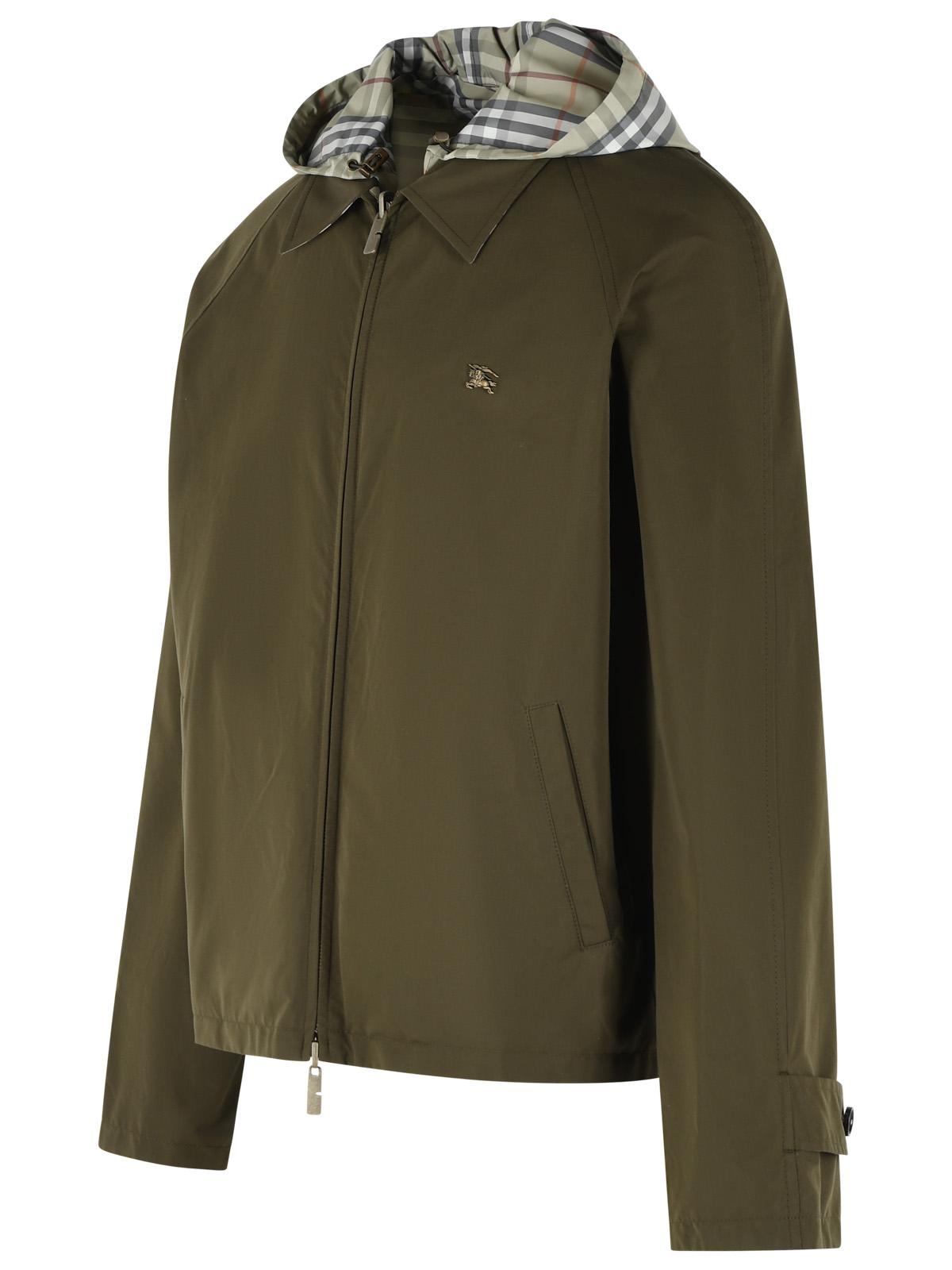 Burberry Reversible Green Cotton 'Check' Jacket Men BURBERRY