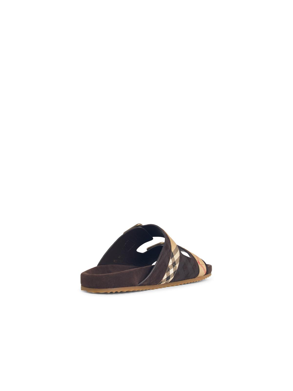 Burberry 'Urchin' Brown Suede Sandals Check Men BURBERRY