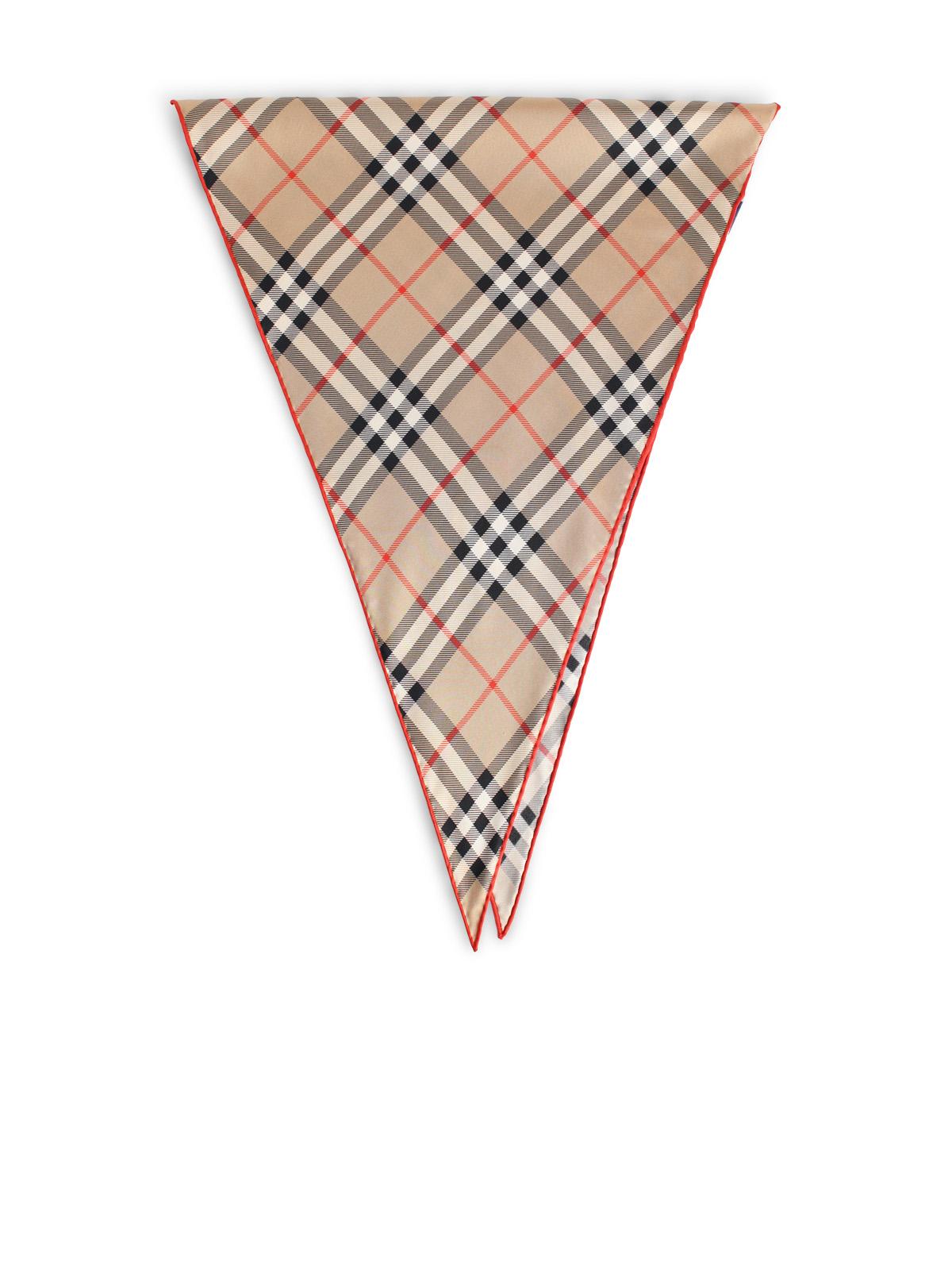 Burberry Sand Beige 'Check' Silk Scarf Women BURBERRY