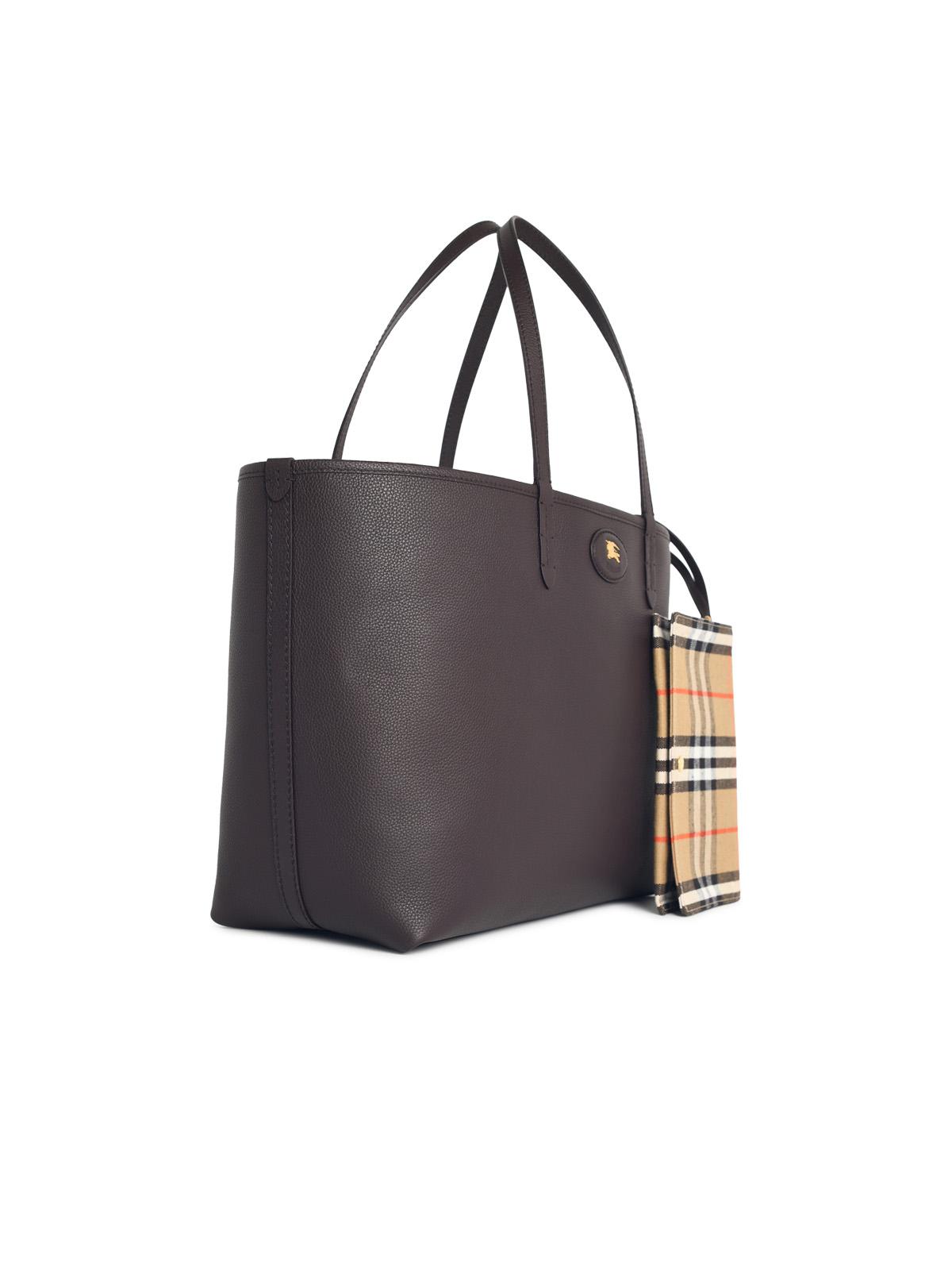 Burberry 'Tote Bloomsbury' Medium Reversible Brown Leather 'Peat' Bag Women BURBERRY