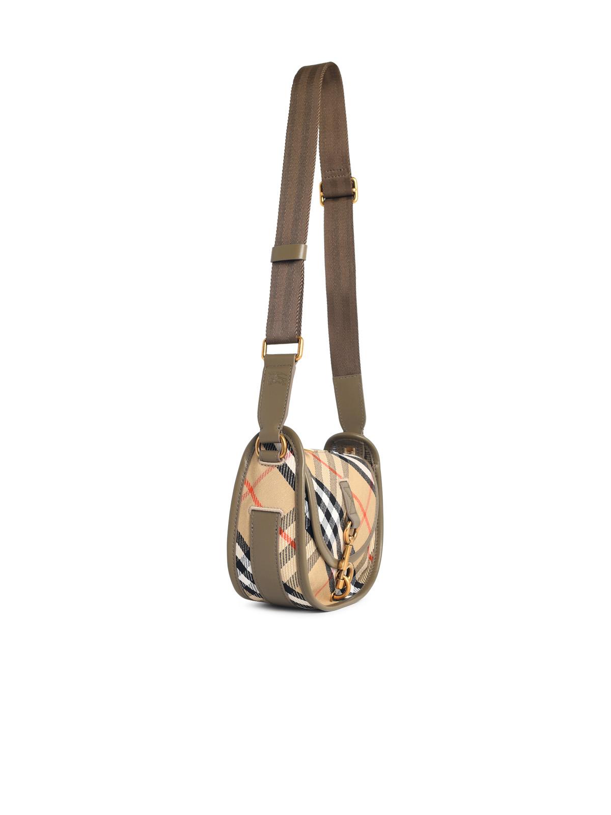 Burberry 'B Clip' Mini Messenger Bag In Beige Sand Cotton Blend Women BURBERRY