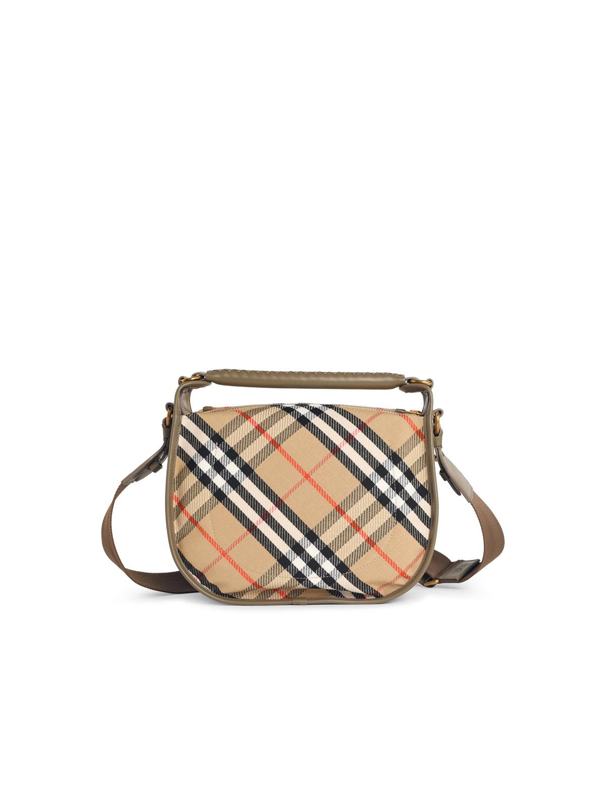 Burberry 'Messenger B Clip' Sand Cotton Blend Bag Women BURBERRY