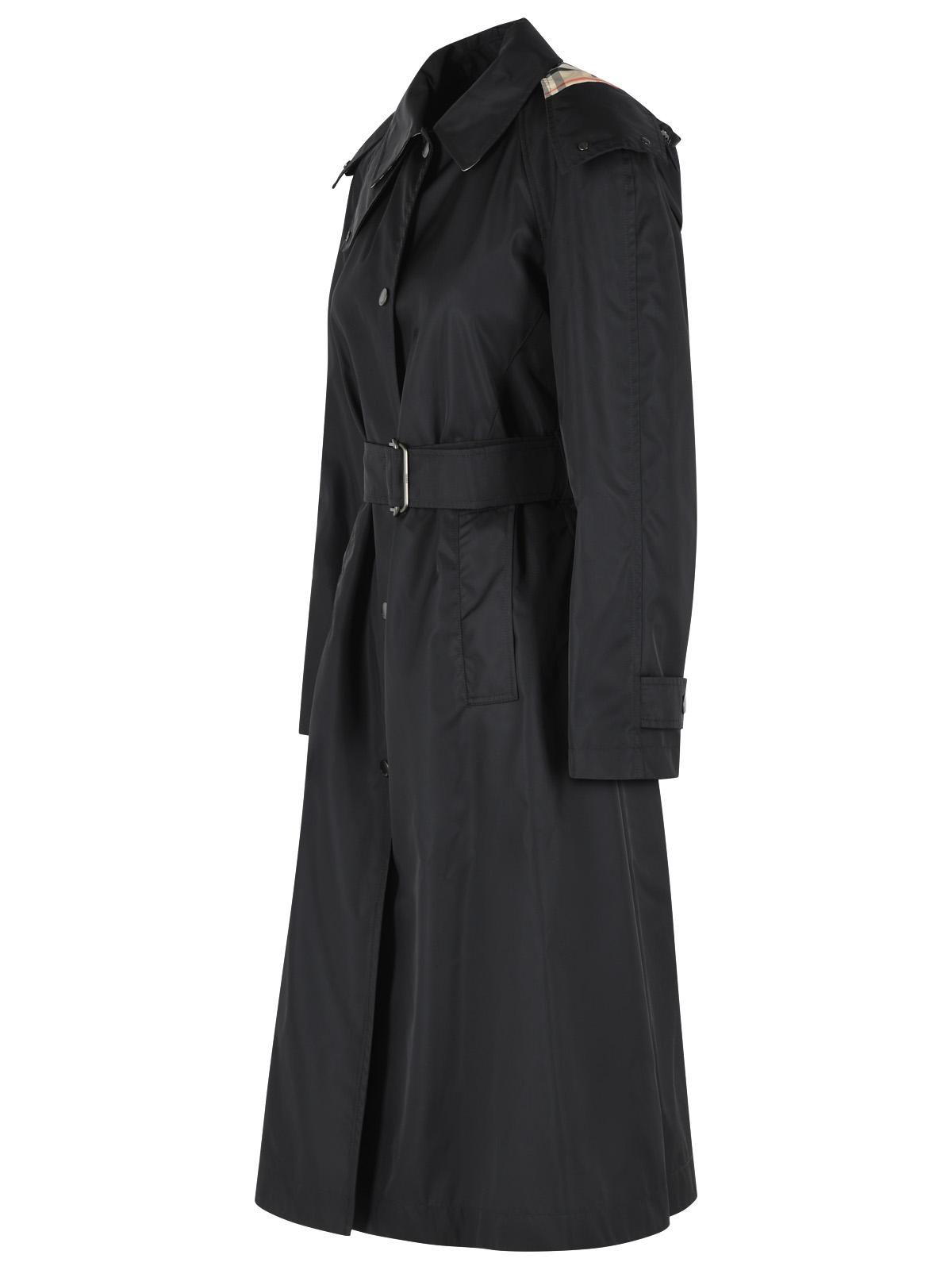 Burberry Long Car Coat With Black Nylon Hood Women BURBERRY