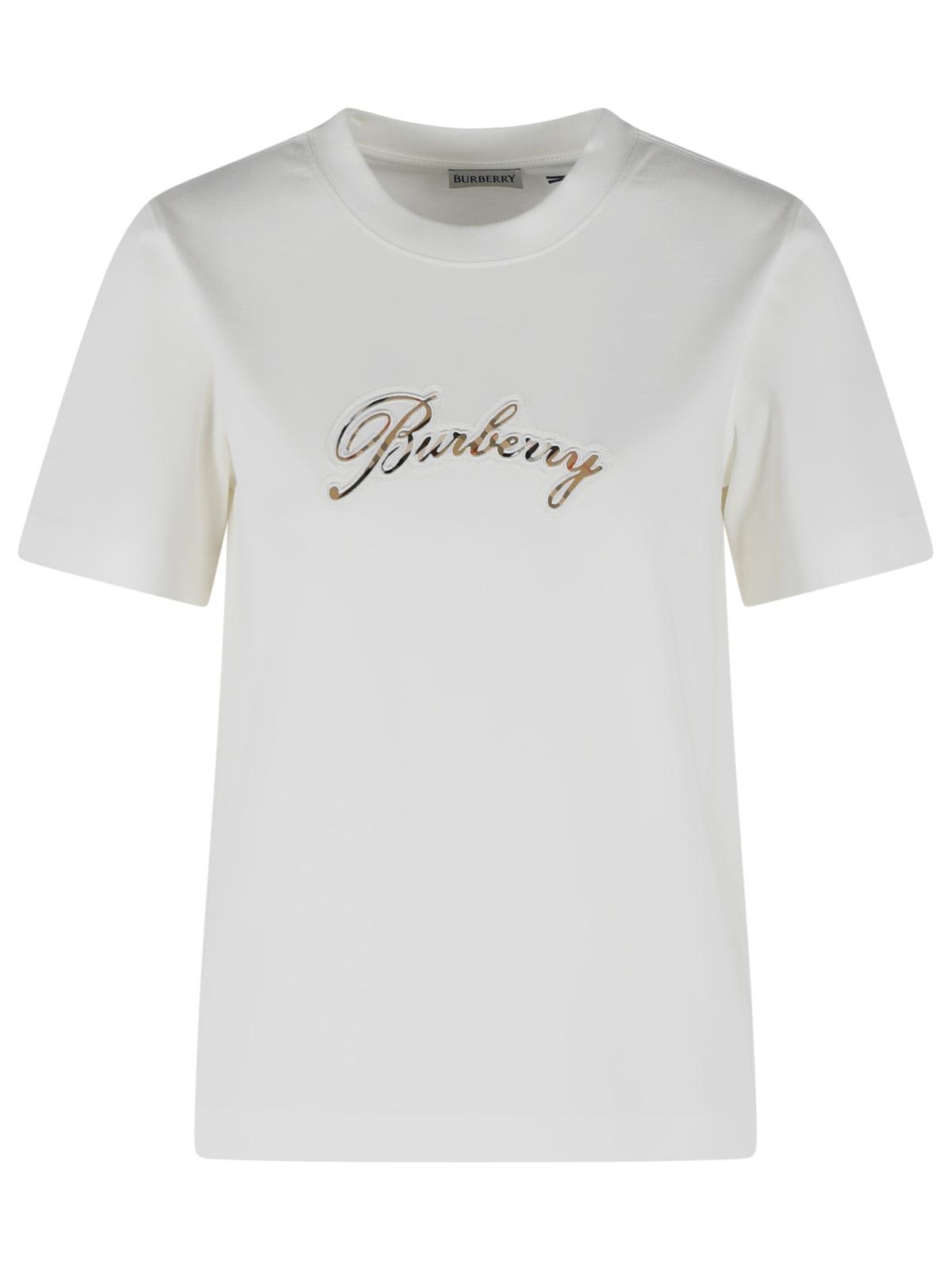 Burberry White Cotton T-Shirt Women BURBERRY