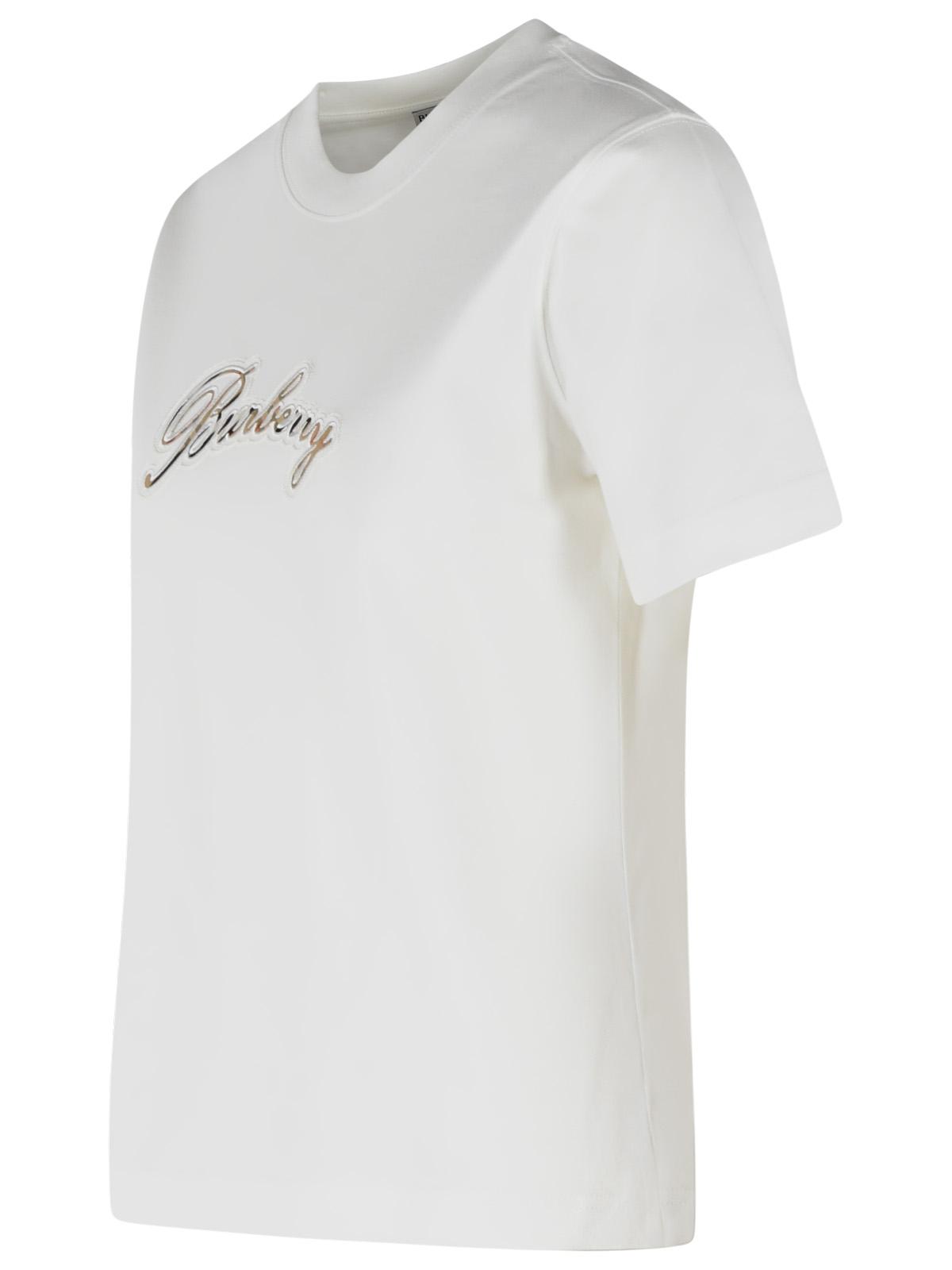 Burberry White Cotton T-Shirt Women BURBERRY