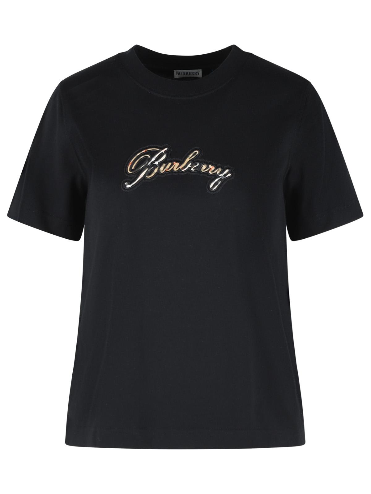 Burberry Black Cotton T-Shirt Women