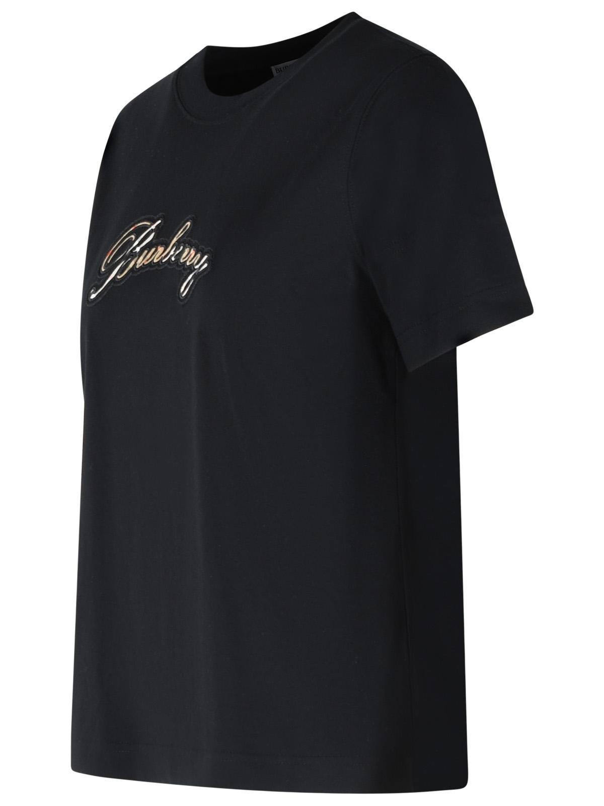 Burberry Black Cotton T-Shirt Women