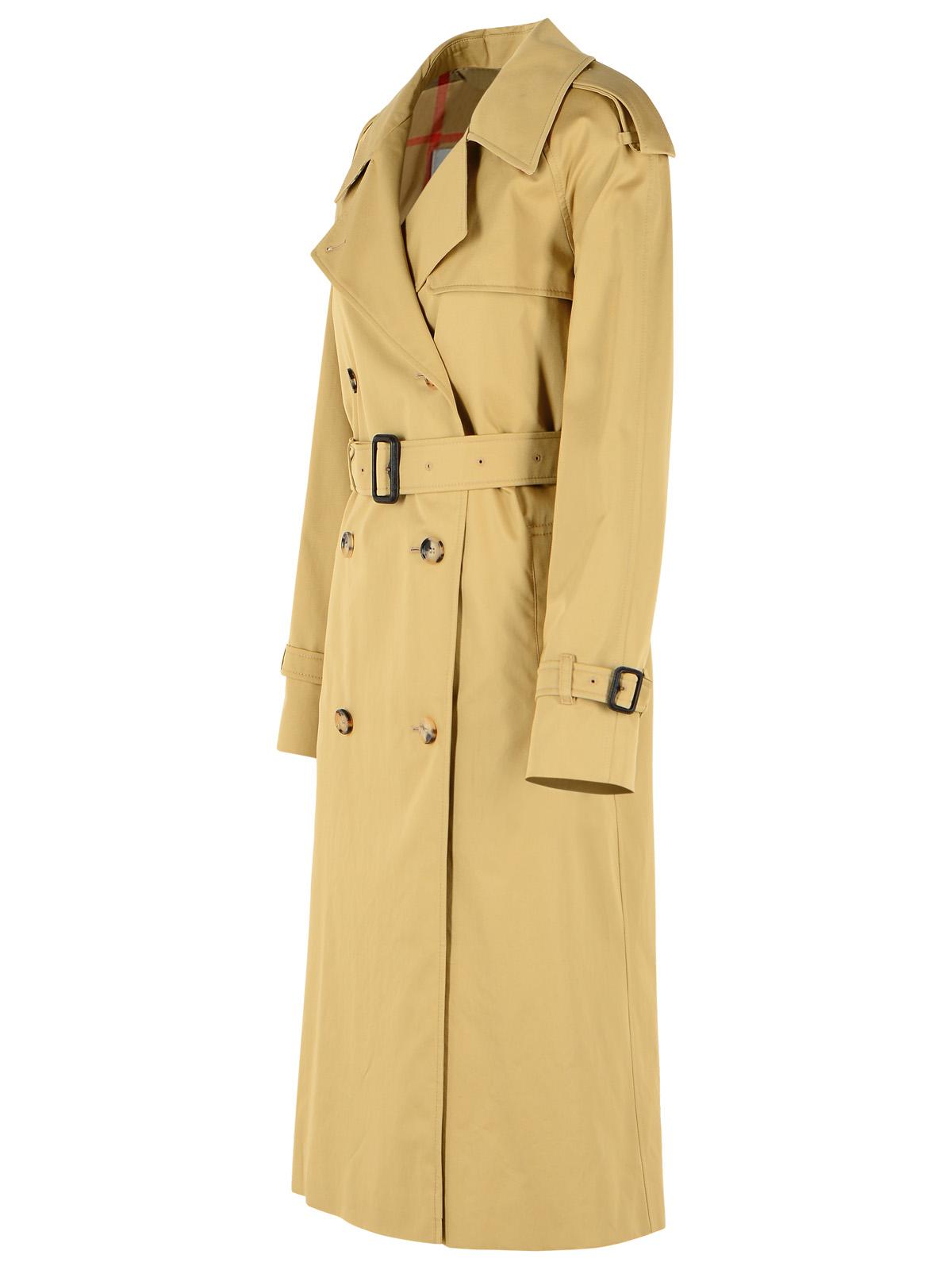 Burberry Long Beige Cotton 'Castleford' Trench Coat Women BURBERRY