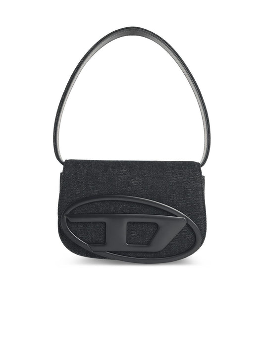 Diesel '1Dr' Black Washed Denim Shoulder Bag Women