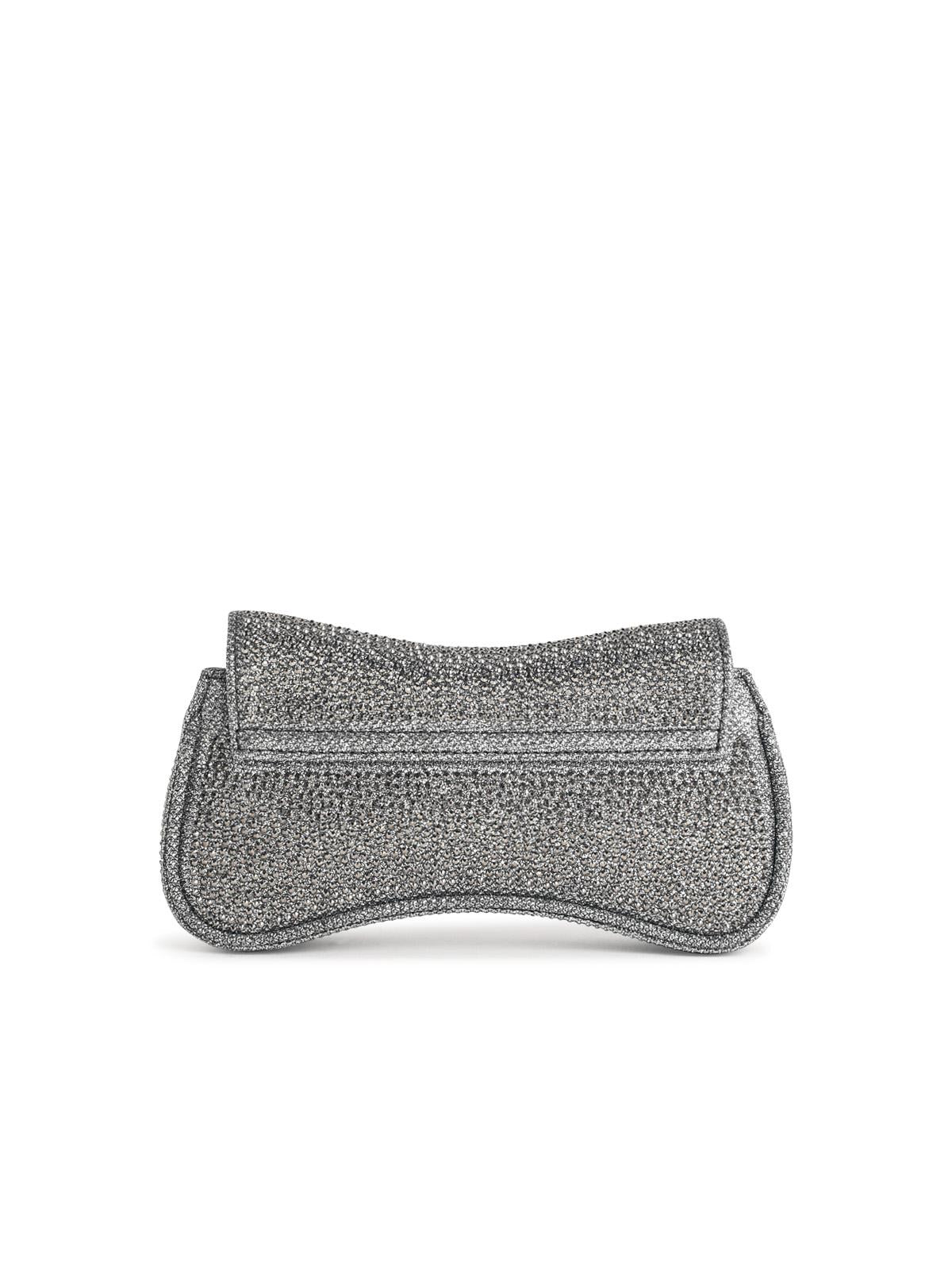Diesel 'Play' Clutch In Silver Glitter Fabric Women DIESEL
