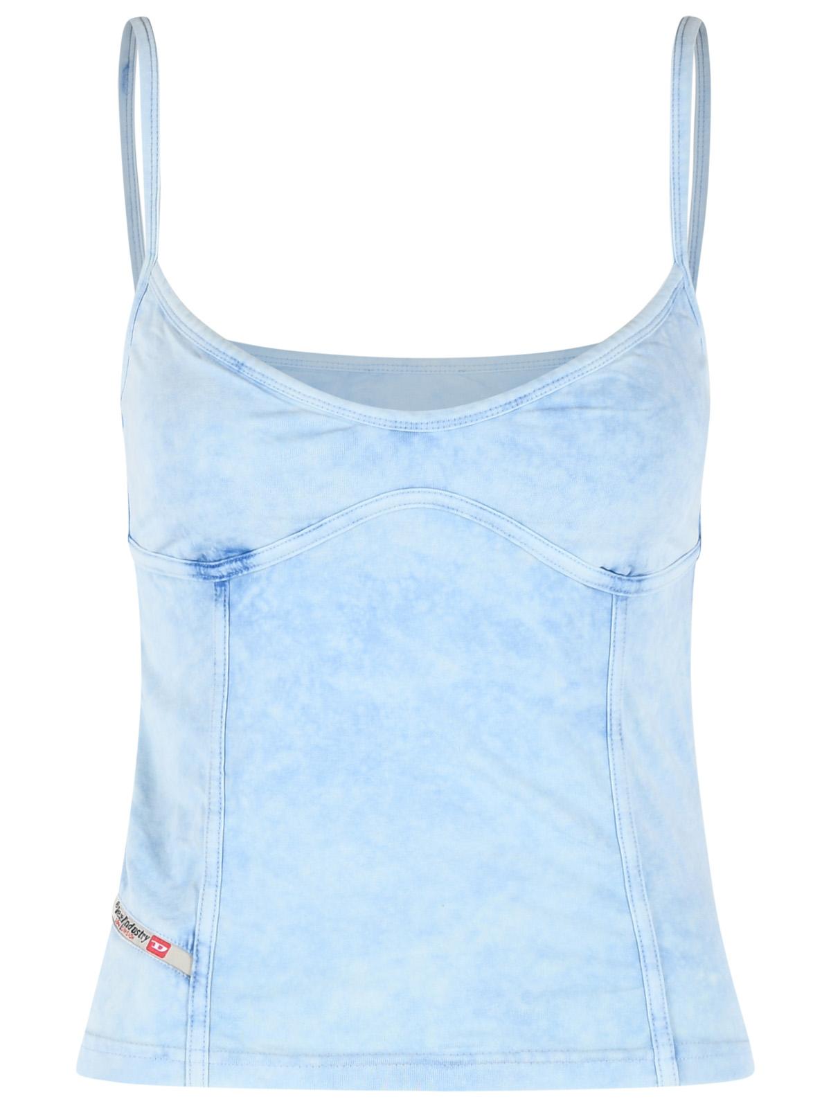 Diesel 'Ony' Light Blue Stretch Cotton Tank Top Women DIESEL