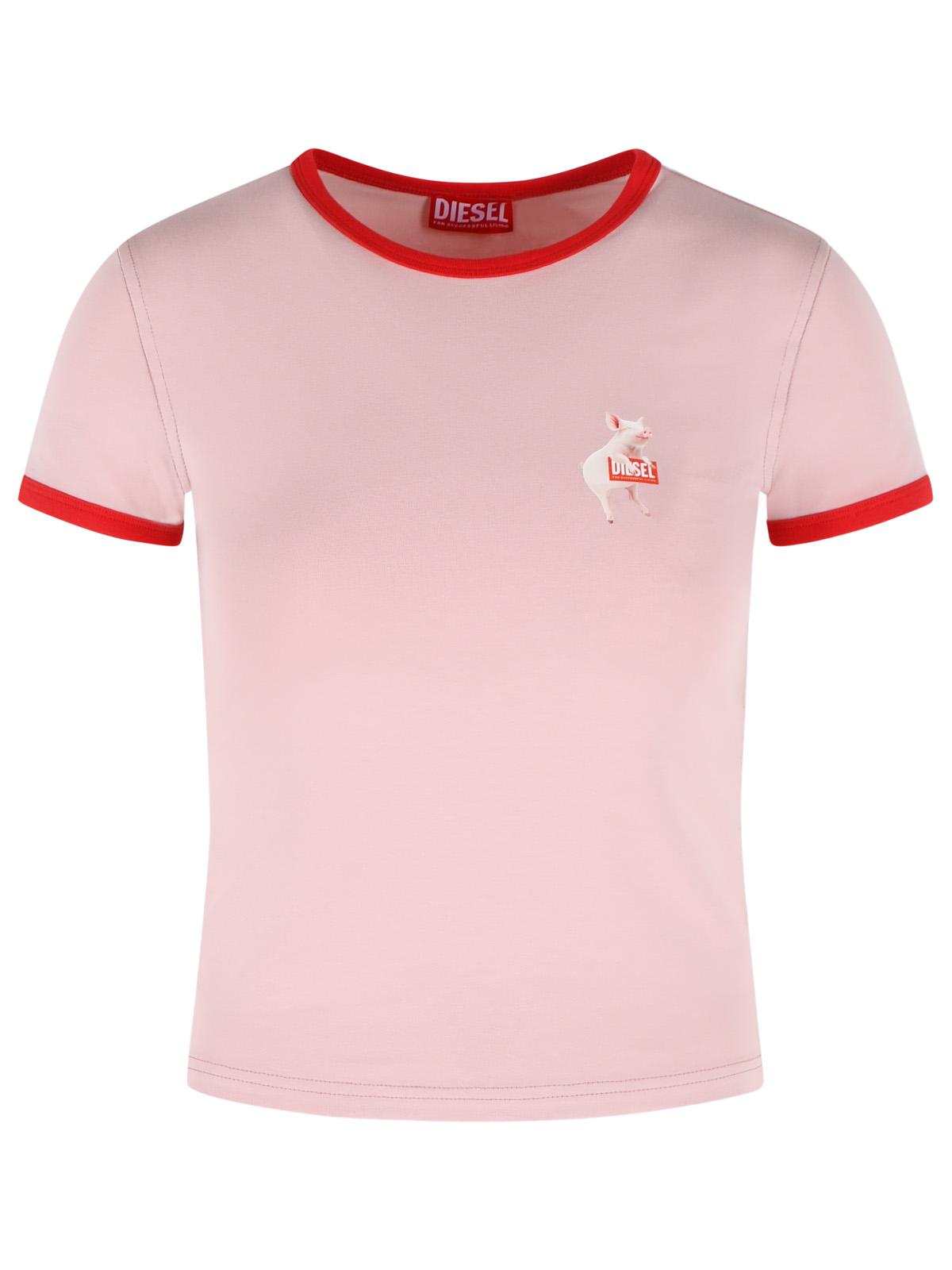 Diesel 'Uncuties' Pink Stretch Cotton T-Shirt Women DIESEL