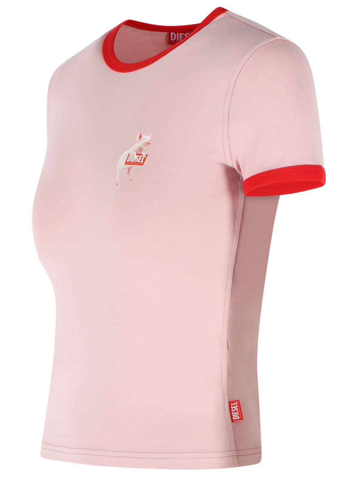 Diesel 'Uncuties' Pink Stretch Cotton T-Shirt Women DIESEL