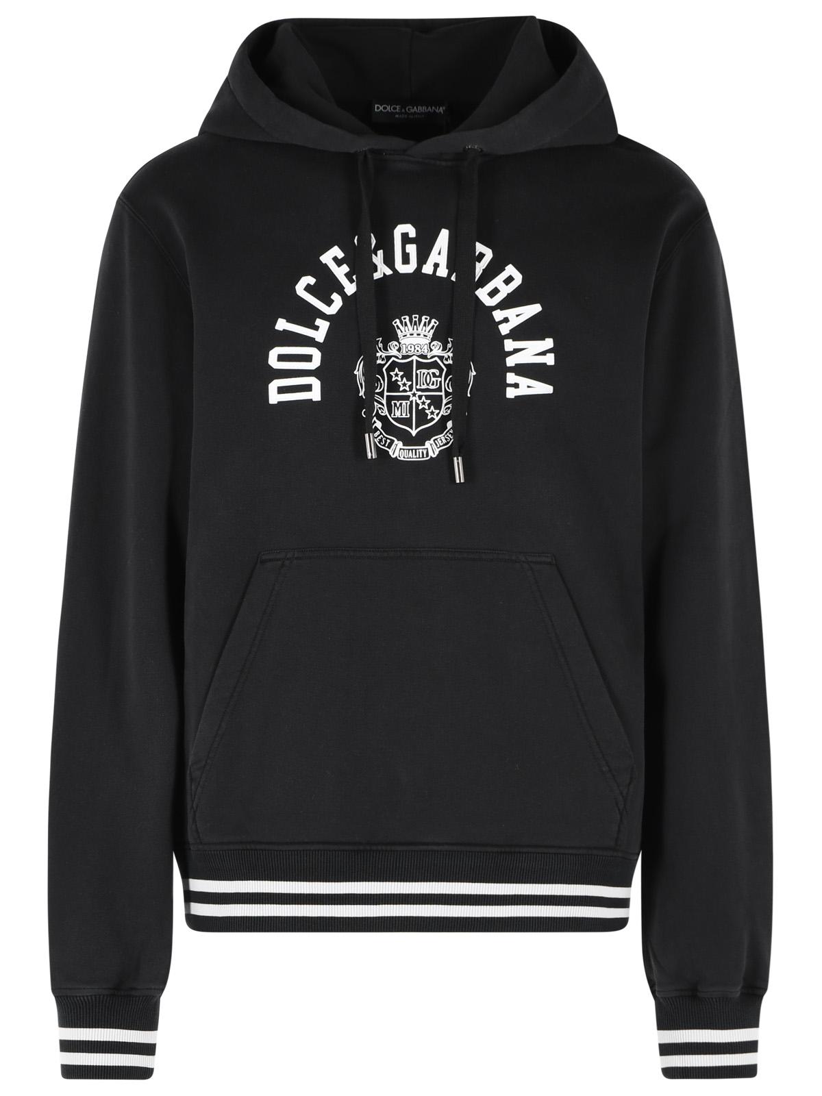 Dolce & Gabbana Black Cotton Hoodie Men DOLCE & GABBANA