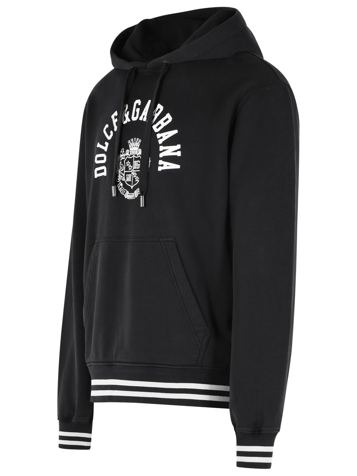 Dolce & Gabbana Black Cotton Hoodie Men DOLCE & GABBANA