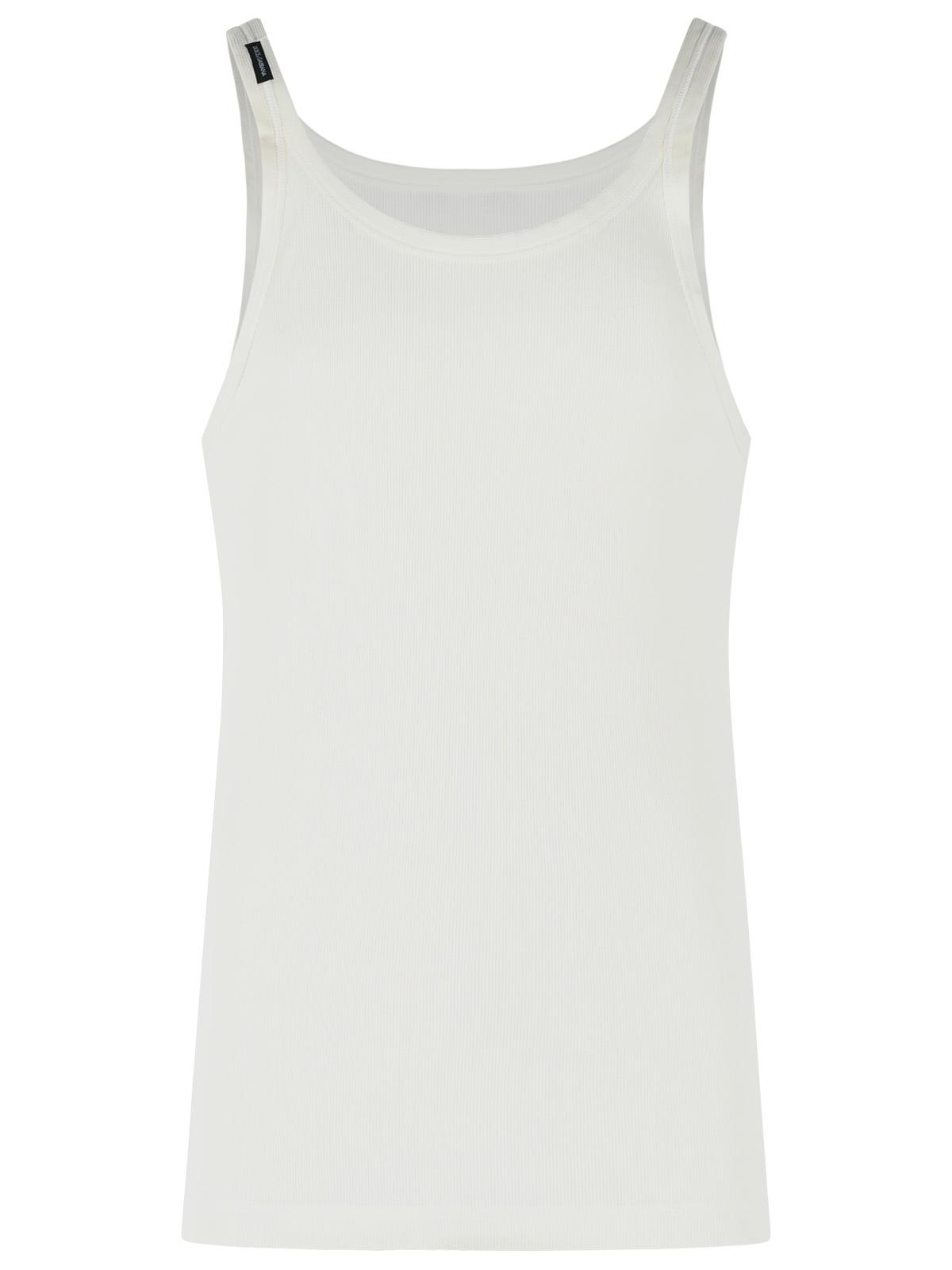 Dolce & Gabbana Ivory Cotton Tank Top Men DOLCE & GABBANA