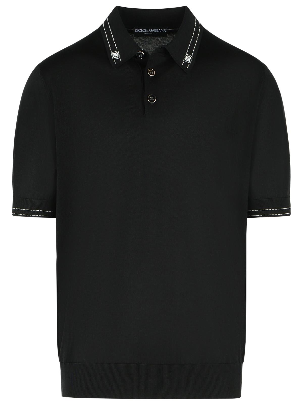 Dolce & Gabbana Black Silk Polo Shirt Men DOLCE & GABBANA