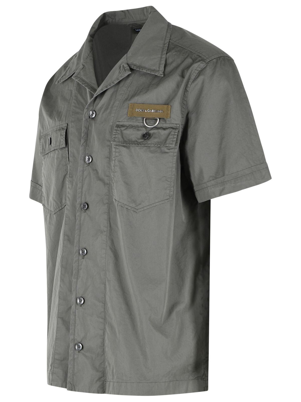 Dolce & Gabbana Grey Cotton Shirt Men DOLCE & GABBANA