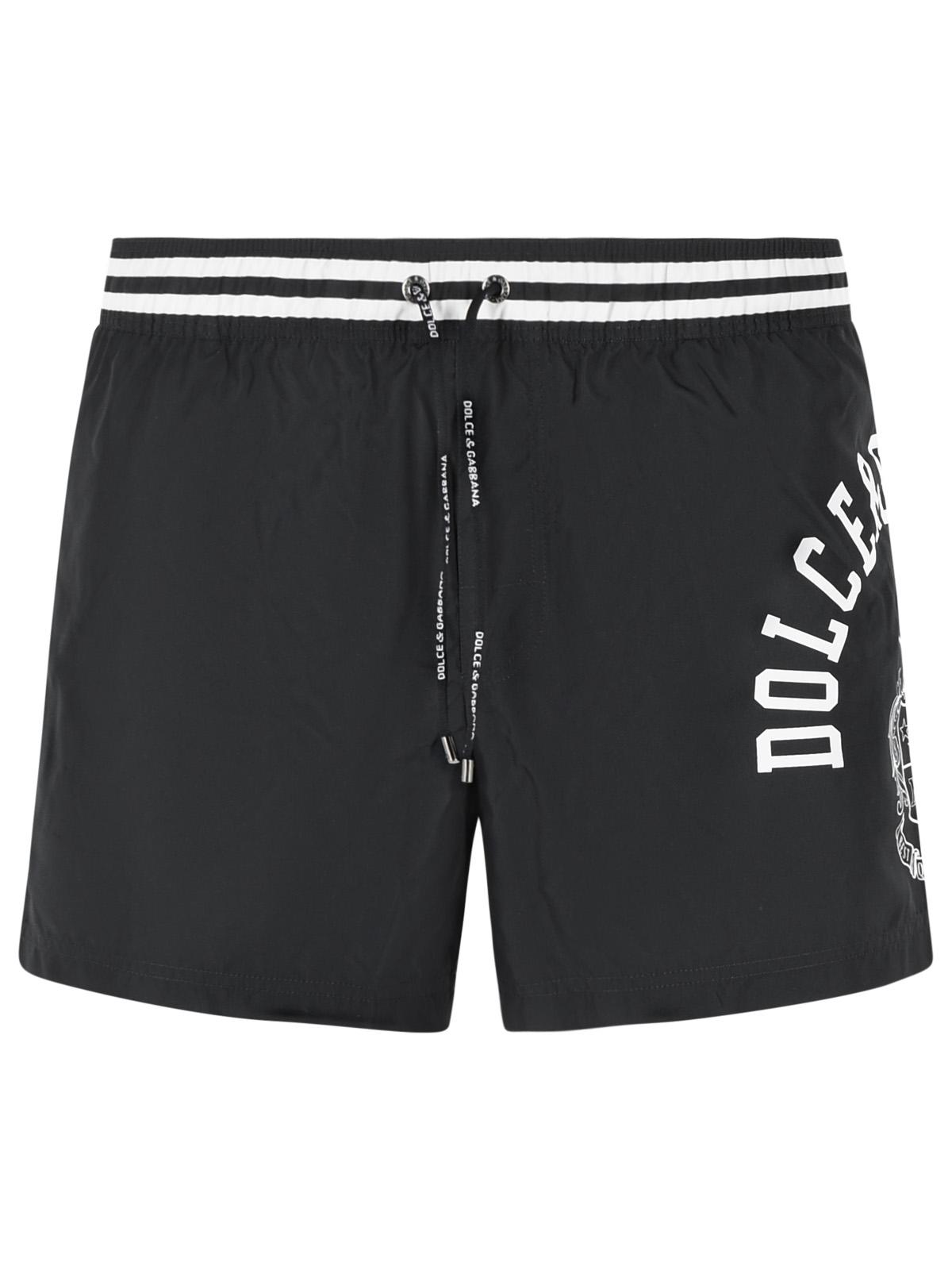Dolce & Gabbana Black Polyester Swimsuit Men DOLCE & GABBANA