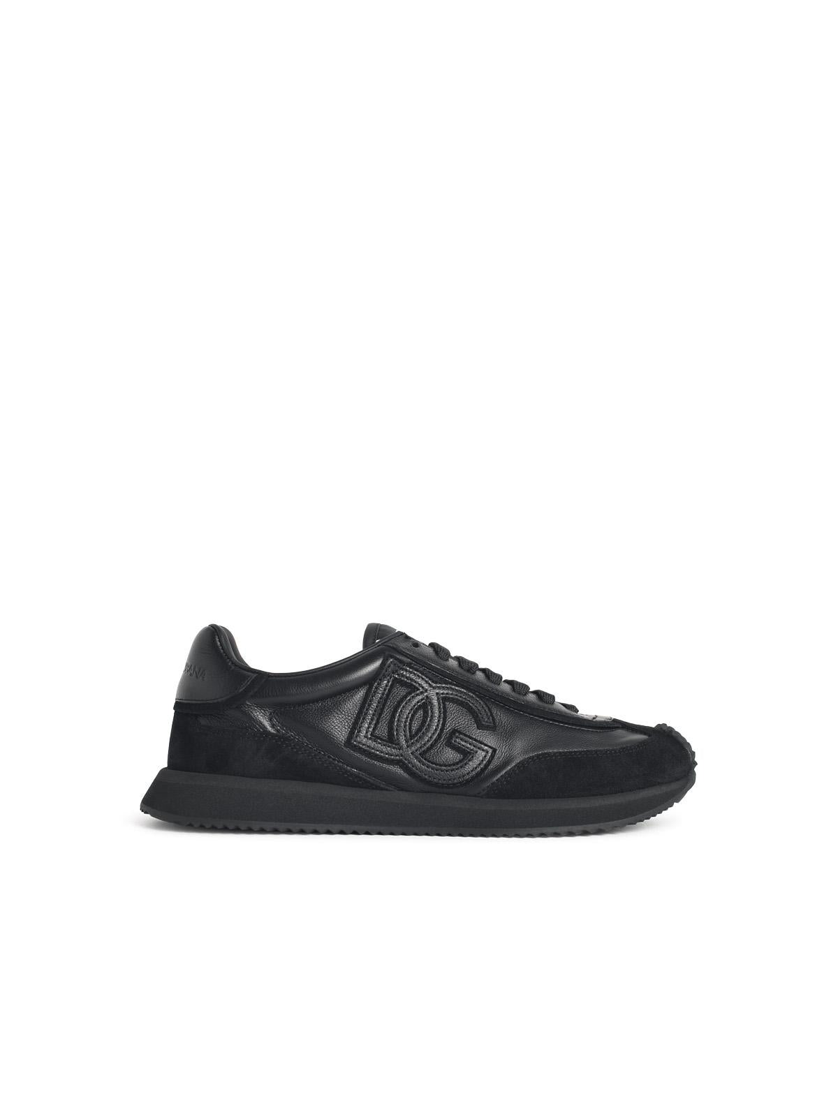 Dolce & Gabbana 'Cushion' Black Leather Sneakers Men DOLCE & GABBANA