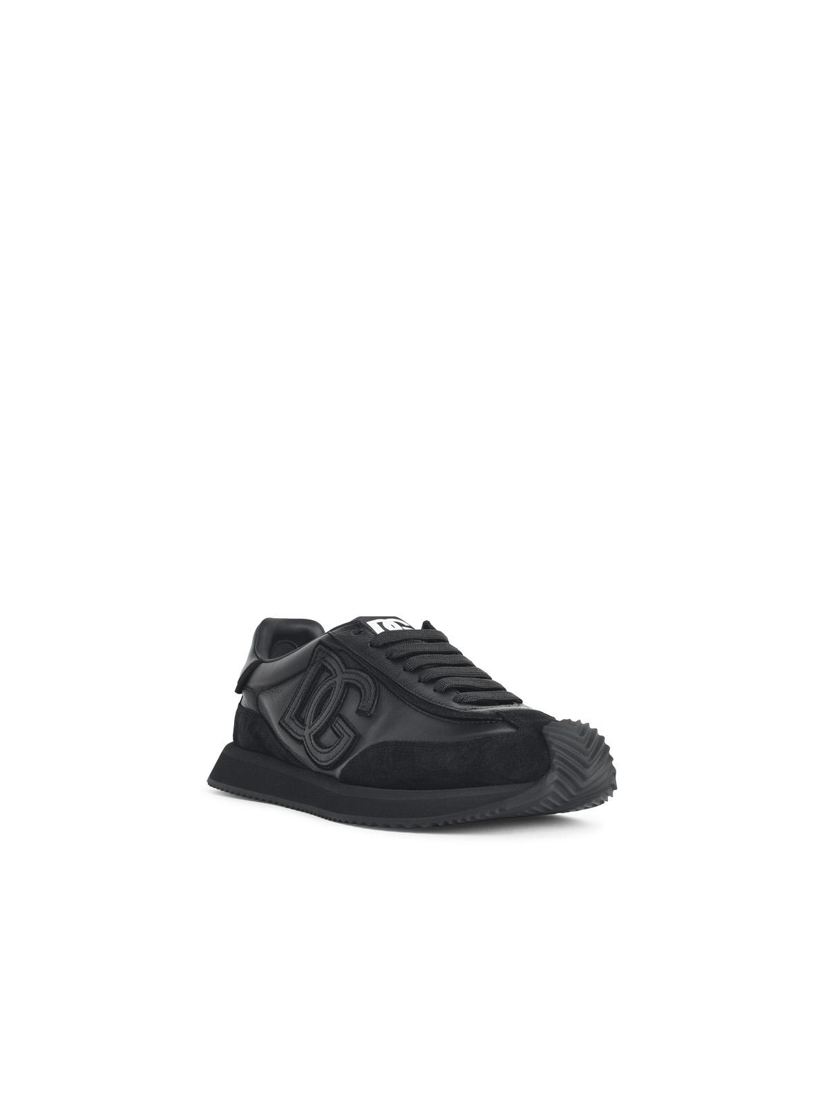 Dolce & Gabbana 'Cushion' Black Leather Sneakers Men DOLCE & GABBANA