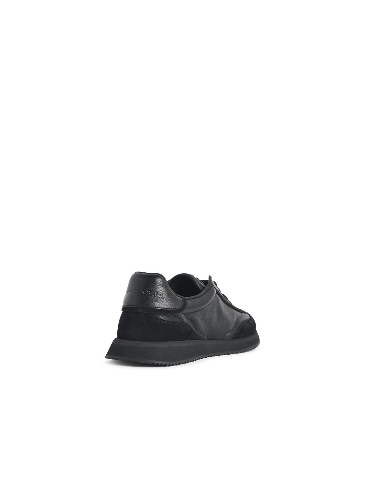 Dolce & Gabbana 'Cushion' Black Leather Sneakers Men DOLCE & GABBANA